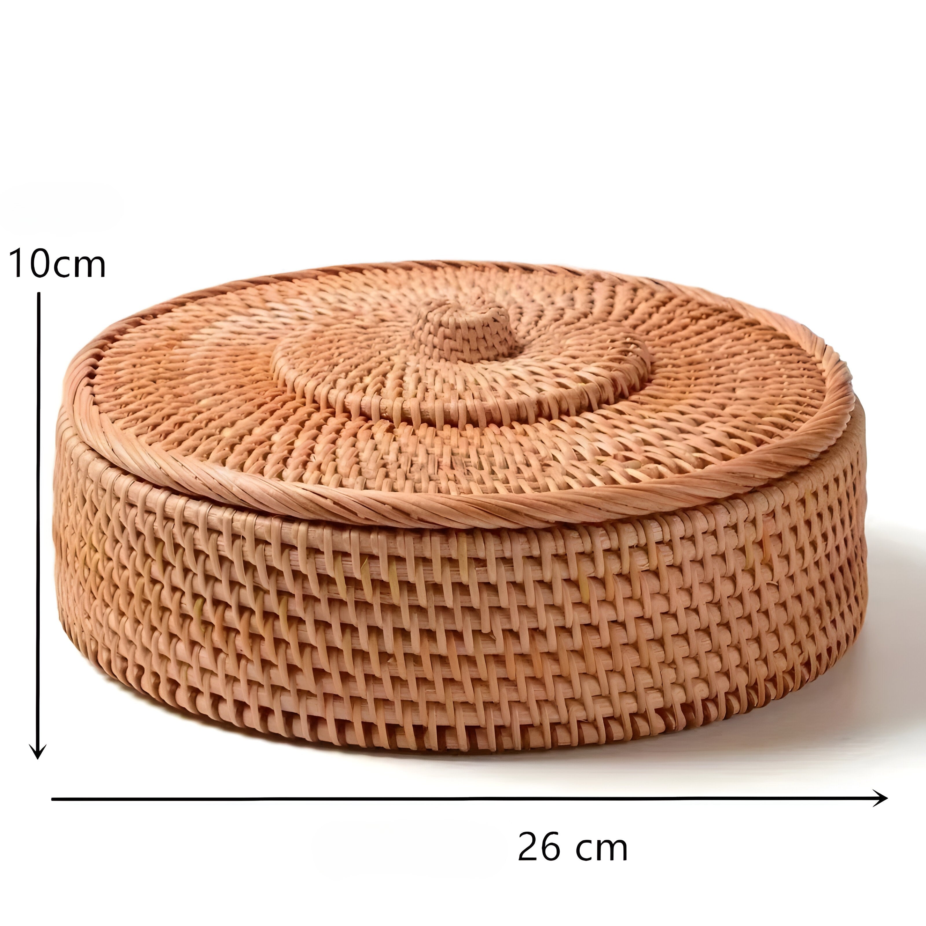 RusticBreeze Basket - Handgefertigte Rattan Aufbewahrungsbox mit Deckel
