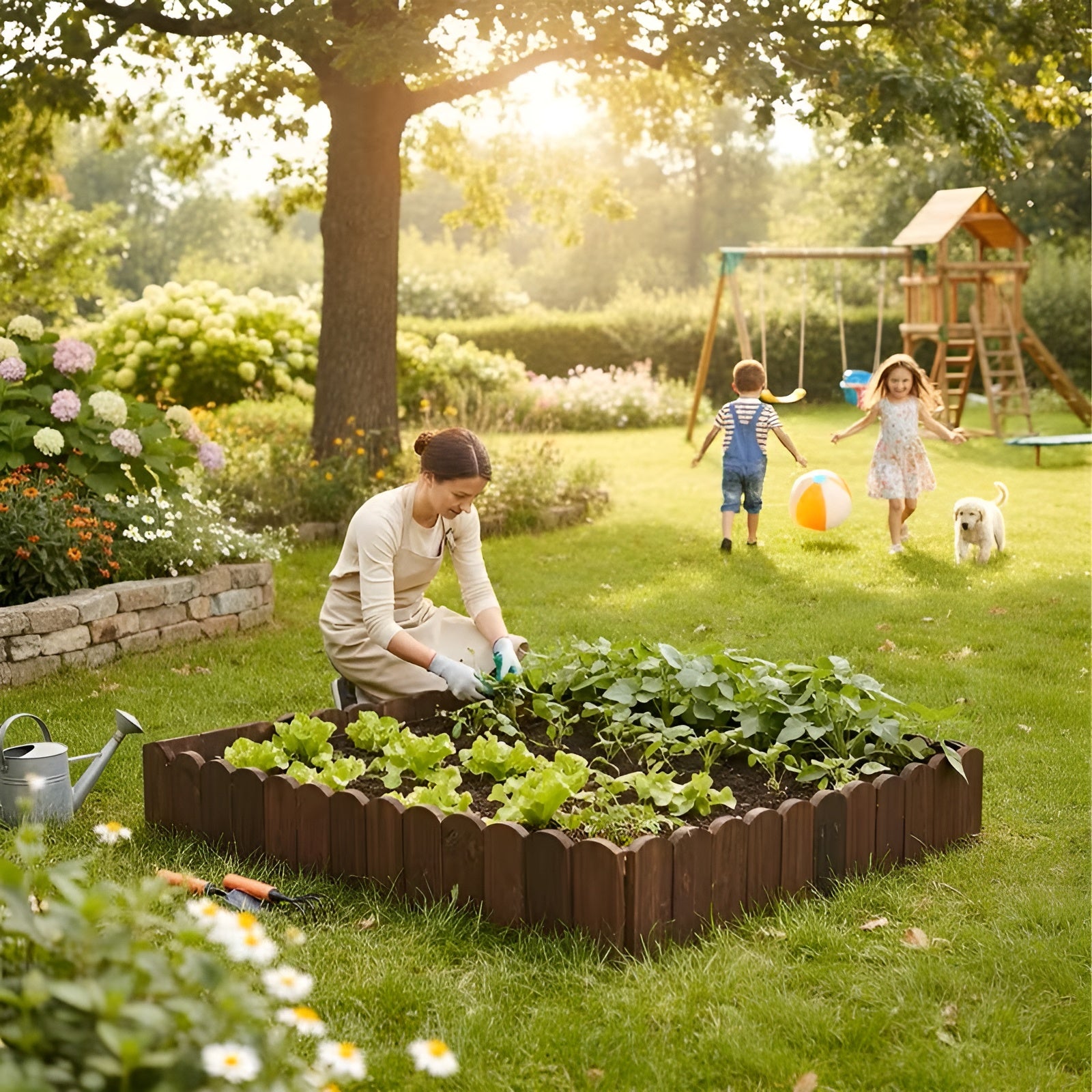 Gartenumrandungszaun Dunkelbraun – Dekorative Karottenrahmen-Rasenumrandung Für Blumenbeete Und Landschaftsgestaltung