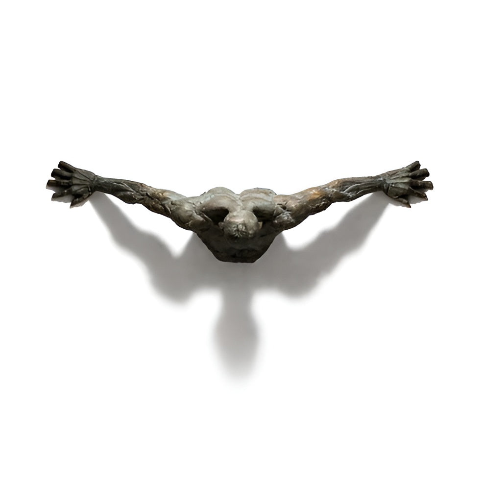 3D Wandskulptur aus Metall in Kupferoptik – Abstrakte Wanddekoration für Wohnzimmer & Büro - D - Wandskulptur