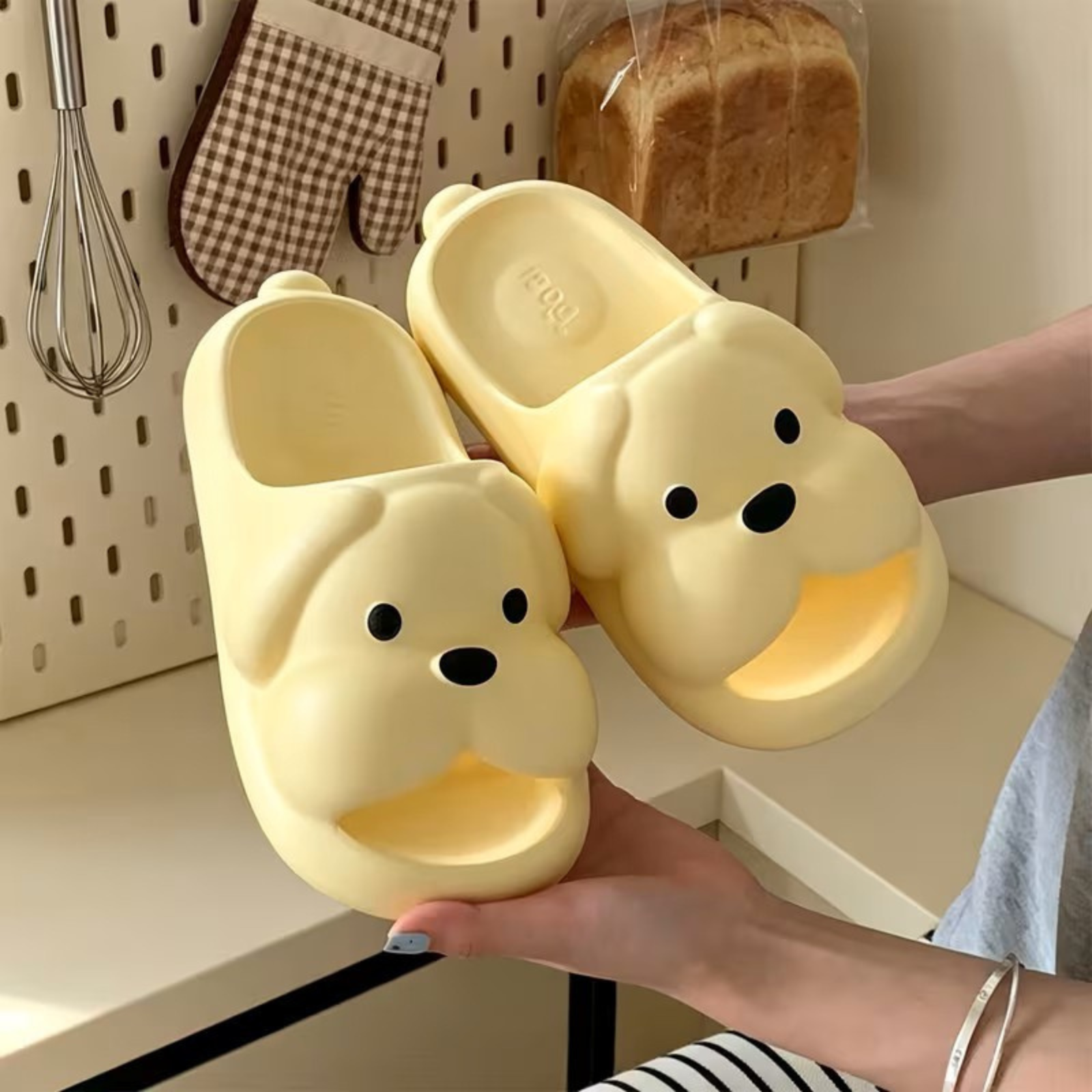 3D-Welpen-EVA-Hausschuhe für Damen und Herren – Niedliche Sommer-Hausschuhe für Paare - Hellgelb / 35-35.5 - Hausschuhe