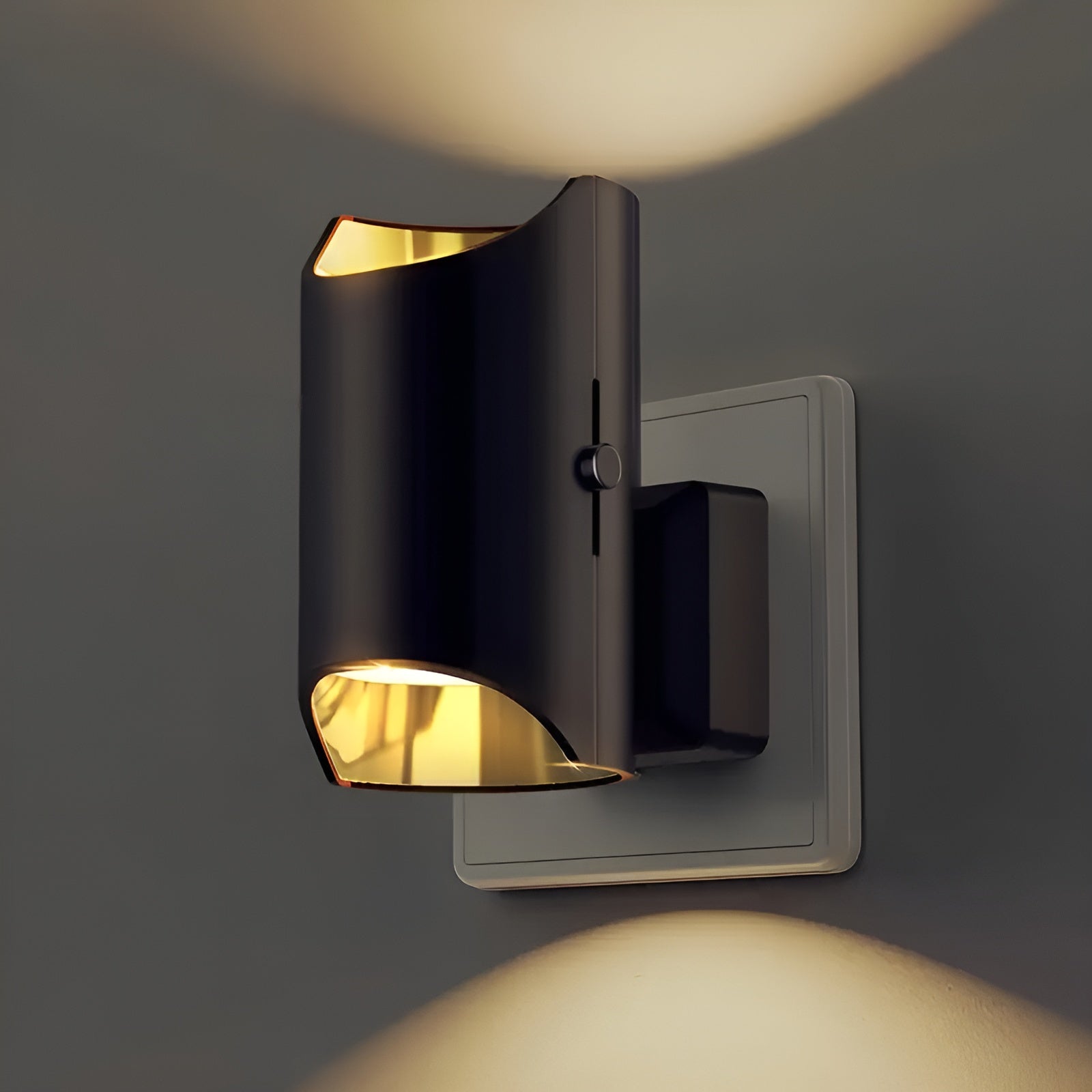 2er Set LED Wandleuchten mit Stecker –Dimmbare Wandleuchten im Modernen Schwarz-Kupfer Look | Perfekt für Schlafzimmer & Flur