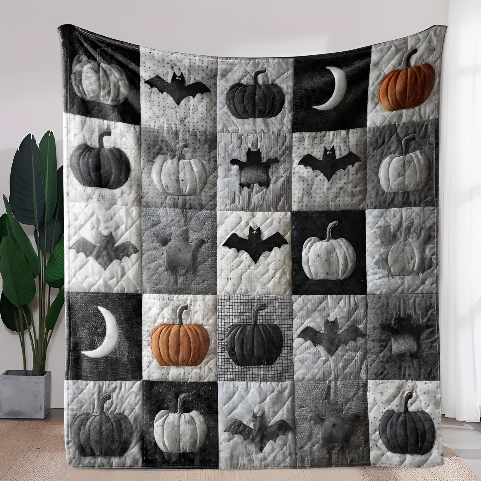 Halloween Kuscheldecke aus Flanell – Weich und Gemütlich | Perfekt für Sofa, Bett & Herbstdeko