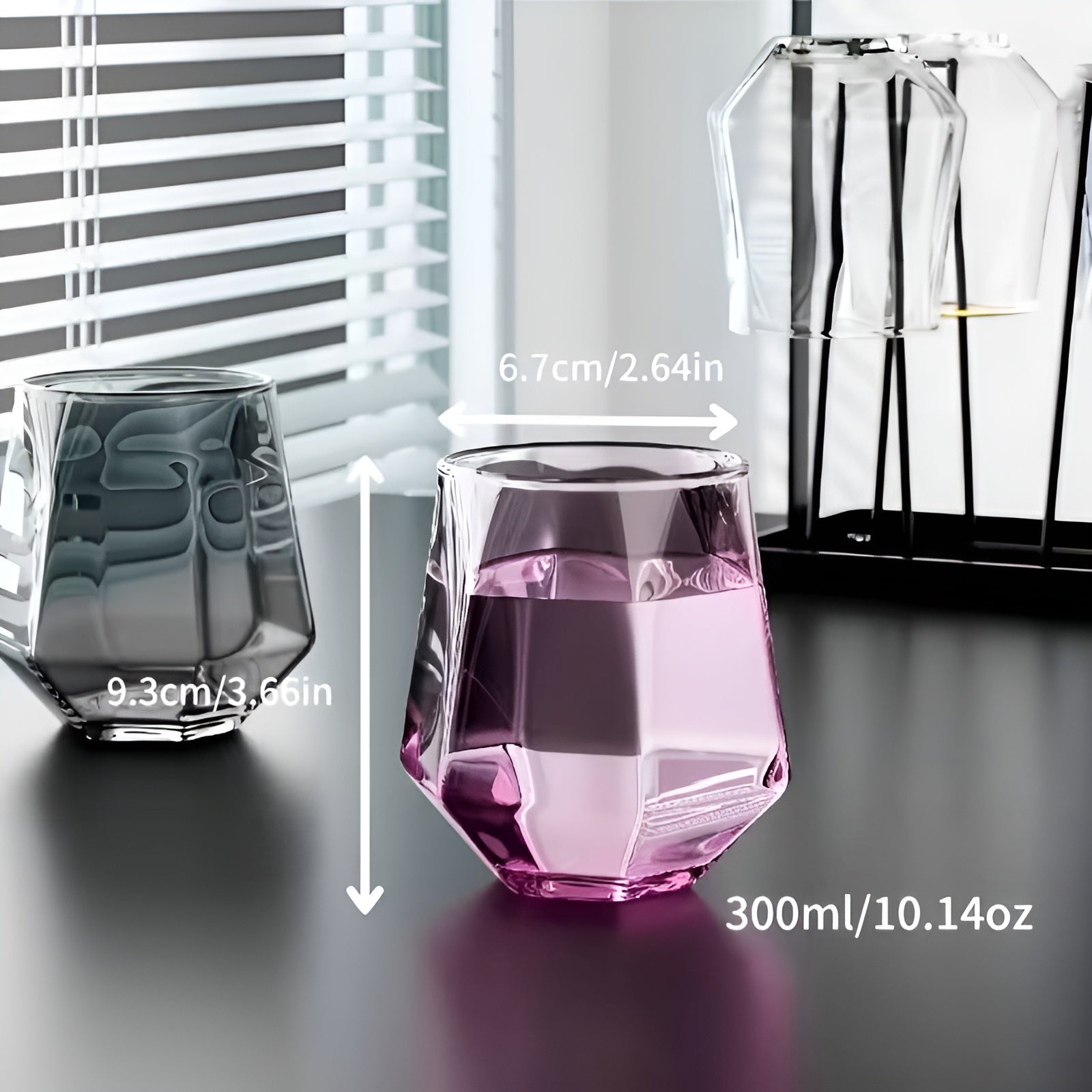 4-teiliges Geometrisches Whiskyglas-set Bunt – 300 ML Trinkgläser Für Whiskey Cocktails & Spirituosen | Elegante