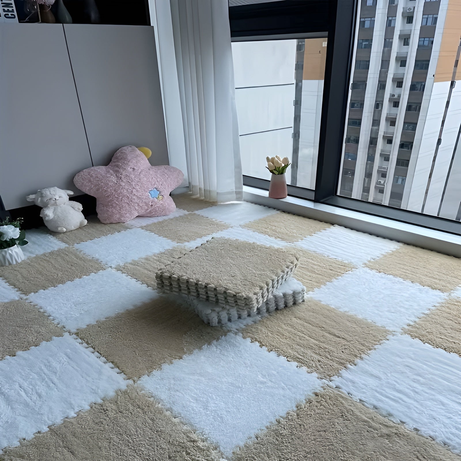 Dicker Flauschiger Teppich – Weich und Gemütlich | Perfekt für Schlafzimmer Wohnzimmer & Haustiere - Teppich