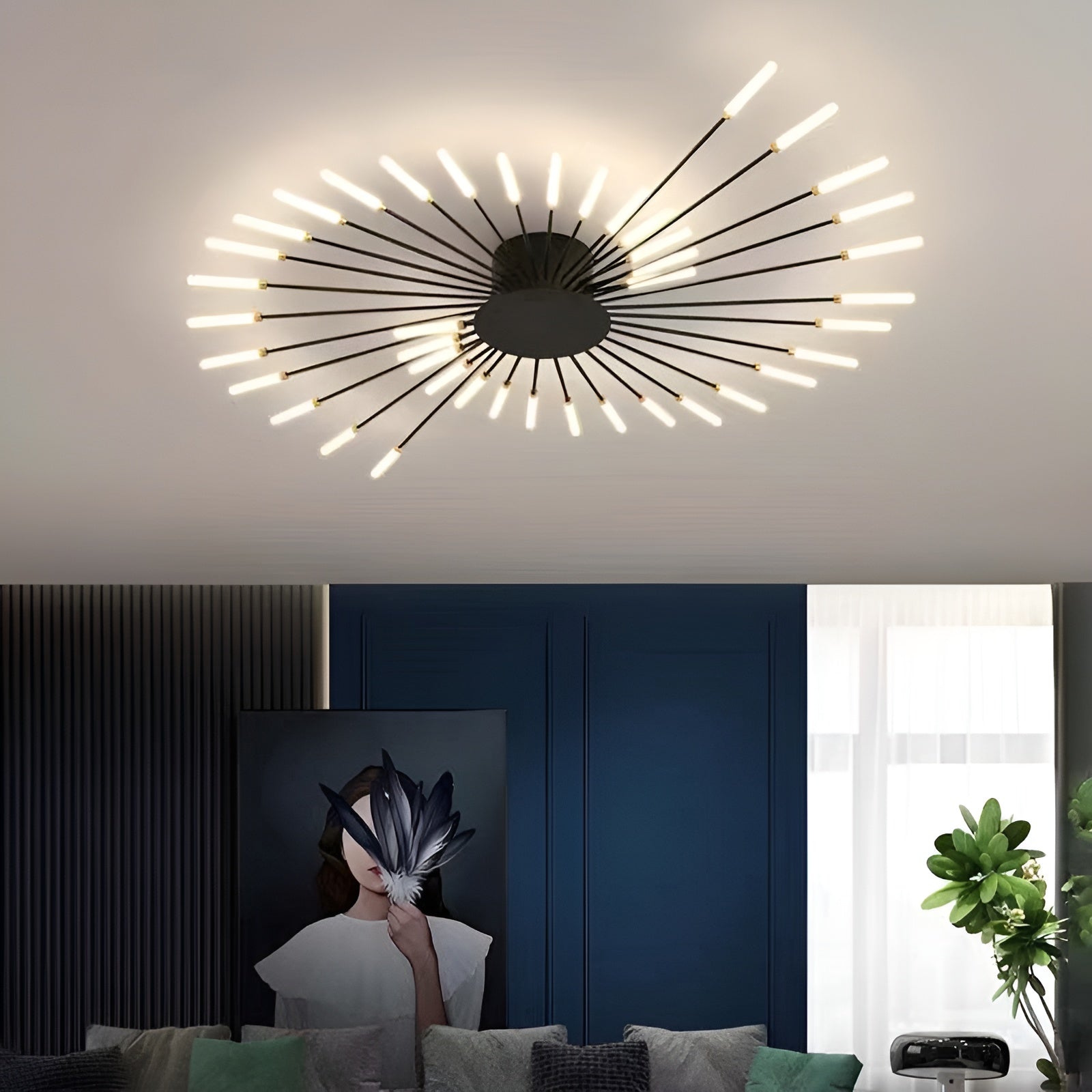 CelestialArc Light - Moderne Feuerwerk LED-Deckenleuchte