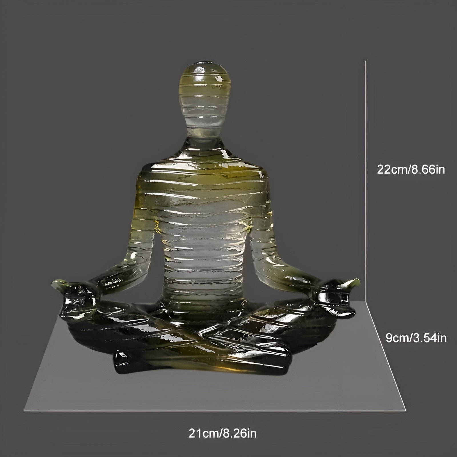 Meditative Yoga-Skulptur – Ruhige Figur in Lotusposition | Dekorative Resin-Statue für Zuhause - Gelbverlauf - Skulptur