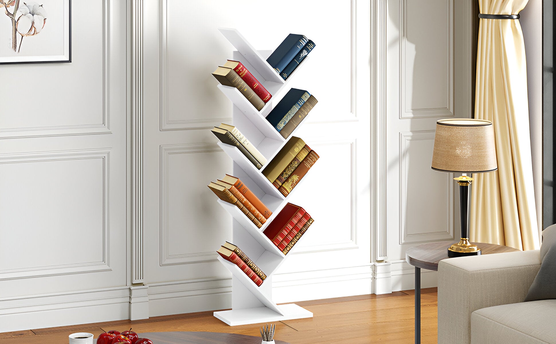 TreeStack Regal – 8-stufiges Holz-Bücherregal