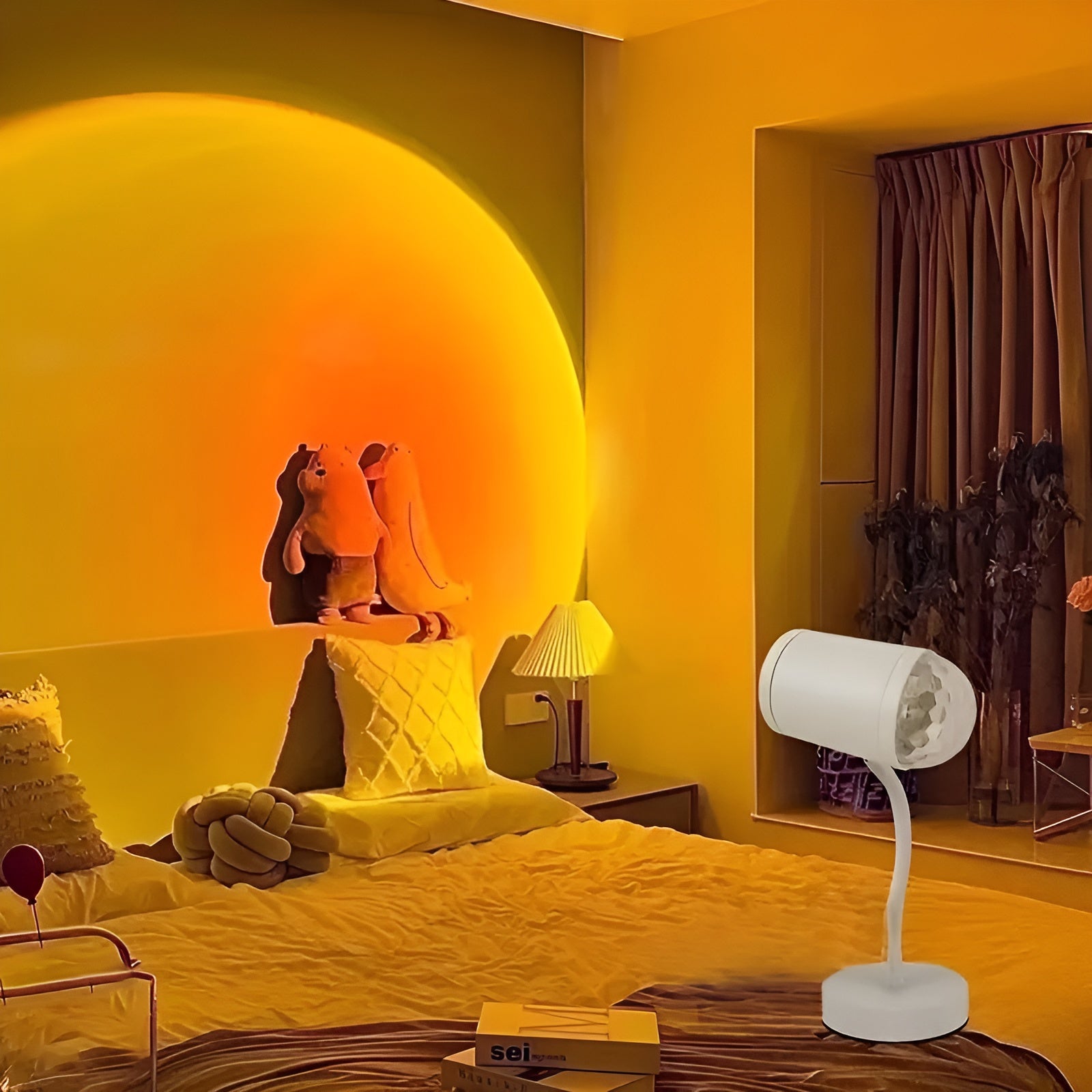 Projektionslampe mit Doppelkopf – Sonnenuntergangslicht für Stimmungsvolle Wohnungsdekoration