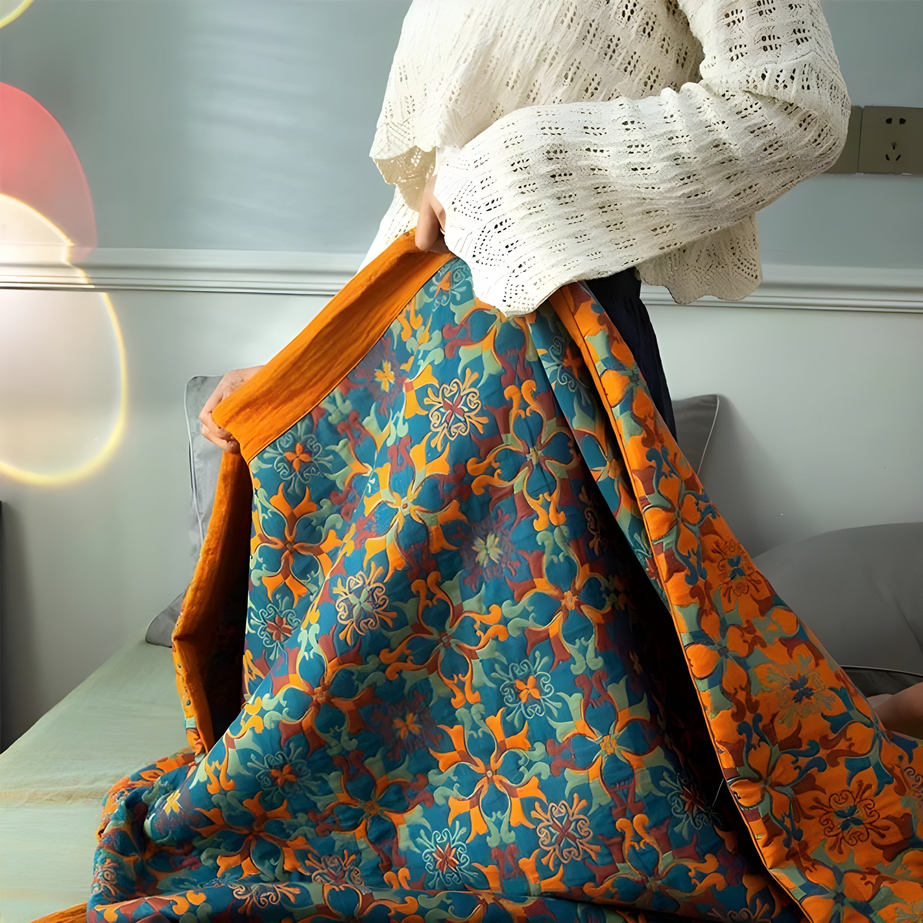 EthniWeave Decke – Dekorative Baumwoll-Ethno-Decke