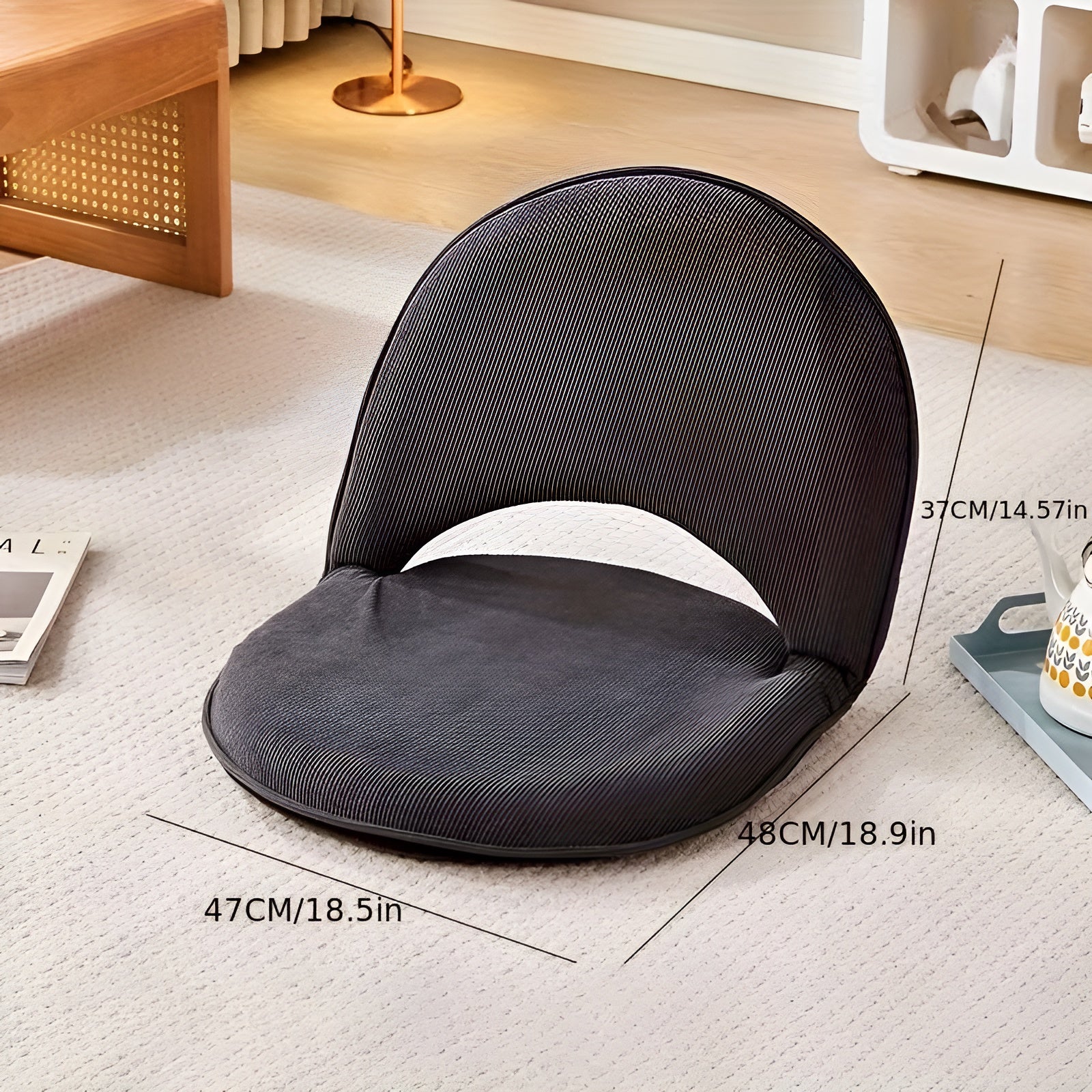 Verstellbarer Lazy-Sessel – Faltbar & Komfortabel | Perfekt für Entspannung zu Hause - Schwarz - Wohnzubehör