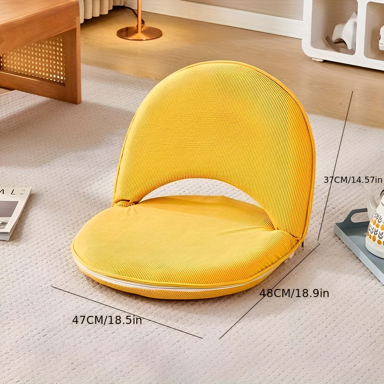 Verstellbarer Lazy-Sessel – Faltbar & Komfortabel | Perfekt für Entspannung zu Hause - Gelb - Wohnzubehör