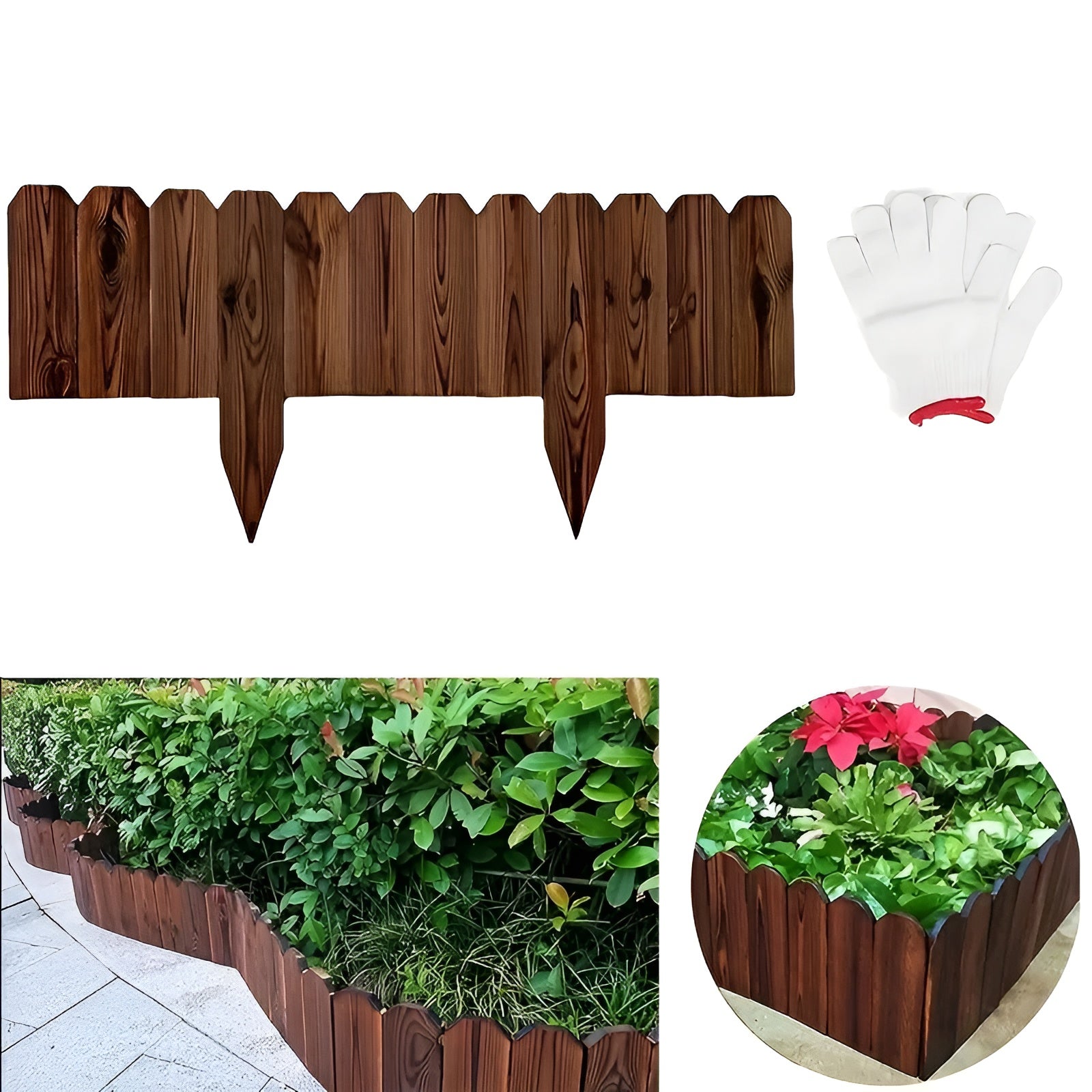 Flexibler Gartenzaun aus Holz – Dekorative Beetumrandung für Garten & Terrasse