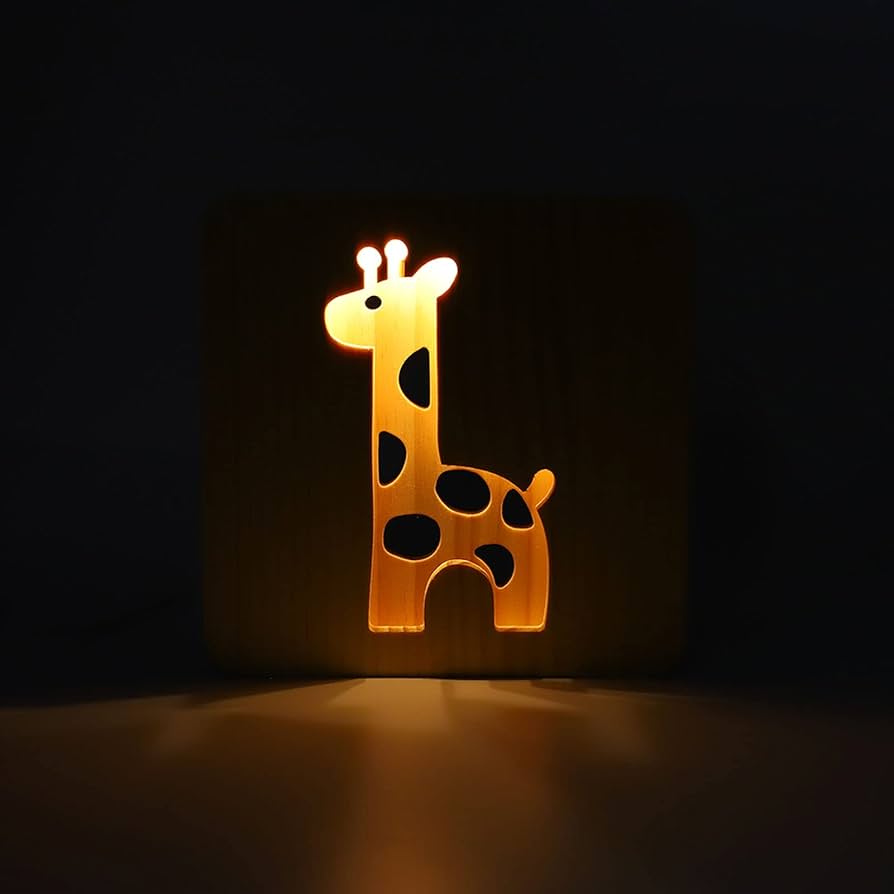 Kinder-Nachttischlampe aus Holz – Warmes Licht für ruhige Nächte