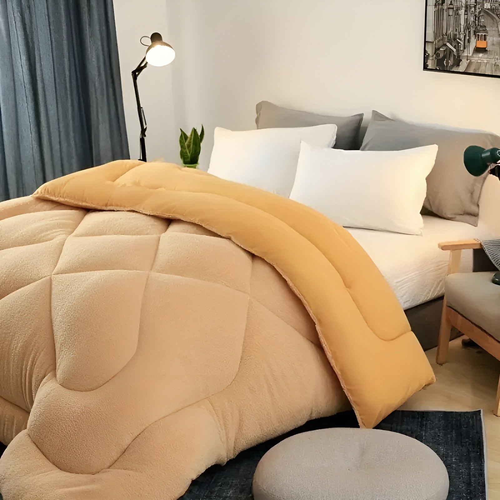 Warme Milchvlies-Steppdecke – extra weich und wärmespeichernd | Ideal für Herbst und Winter