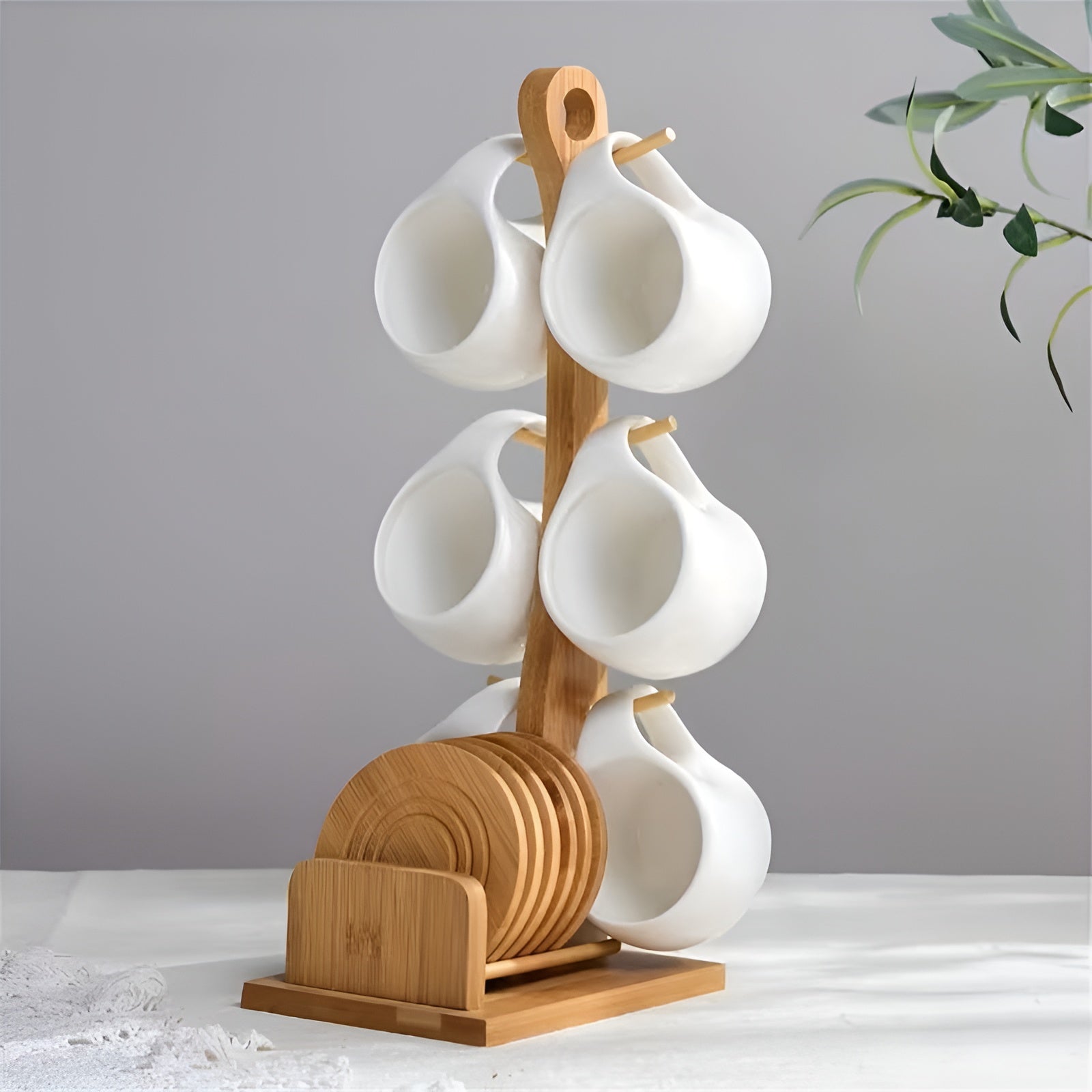 Keramik Kaffeetassen-Set mit Untertasse & Ständer – Stilvoll und Dekorativ | Perfekt für Café und Zuhause - Kaffeetasse