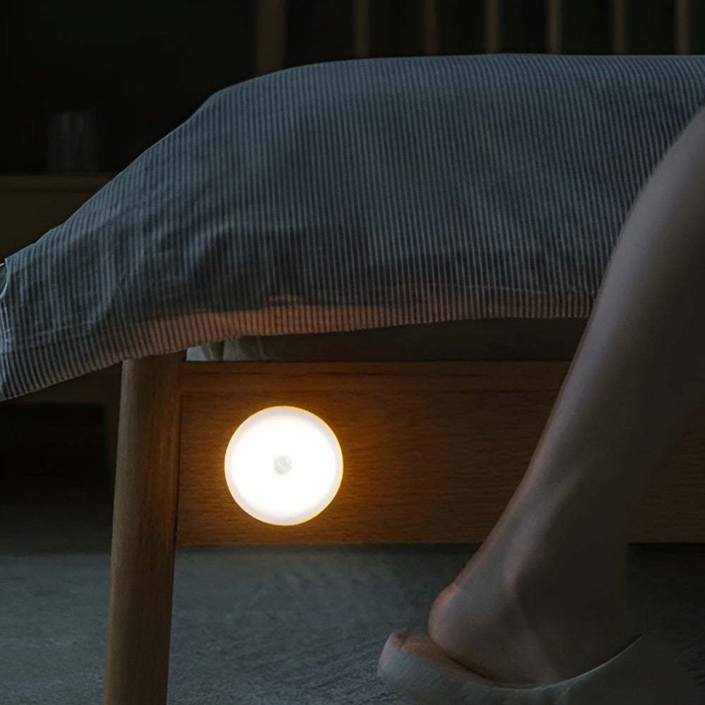 Runde LED-Wandleuchte mit Bewegungssensor – Kabellos & Wiederaufladbar | Ideal für Flur, Schlafzimmer & Treppen