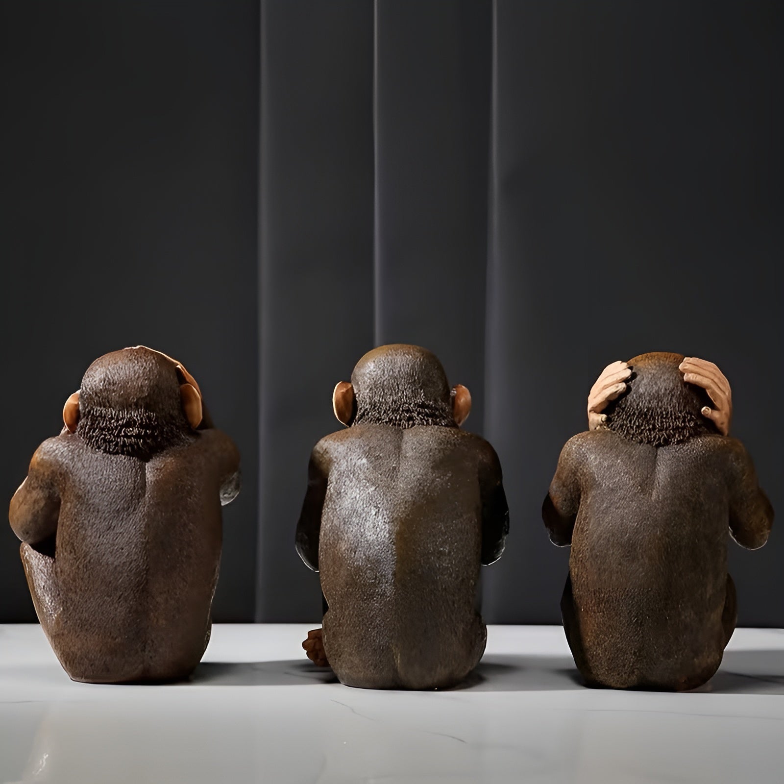 Realistische Gorilla-Figuren im Set – Detailreich und Dekorativ | Perfekt für Büro Wohnzimmer und Regal - Skulptur