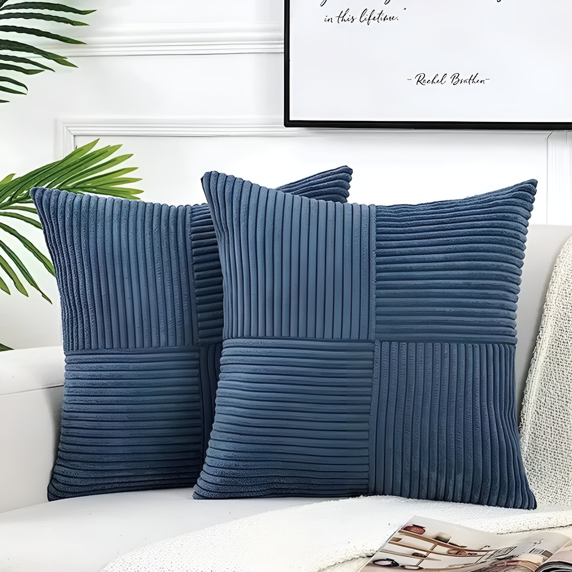 Dekorativer Sofakissenbezug – Premium-Qualität | Bequem & stilvoll - Blau / 45x45 cm - Bettwäsche-Set