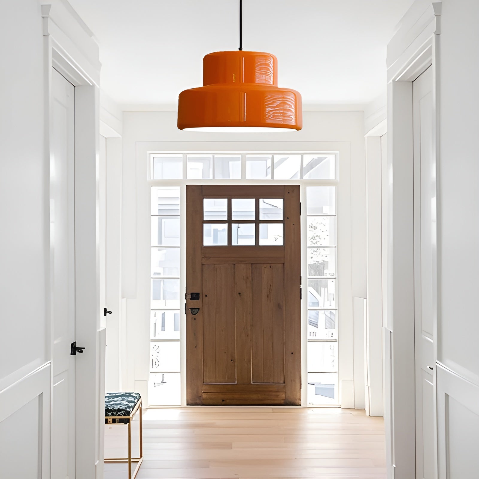 Bauhaus-Hängelampe – Vintage Optik in Orange | Stilvolle Pendelleuchte für Ihr Zuhause