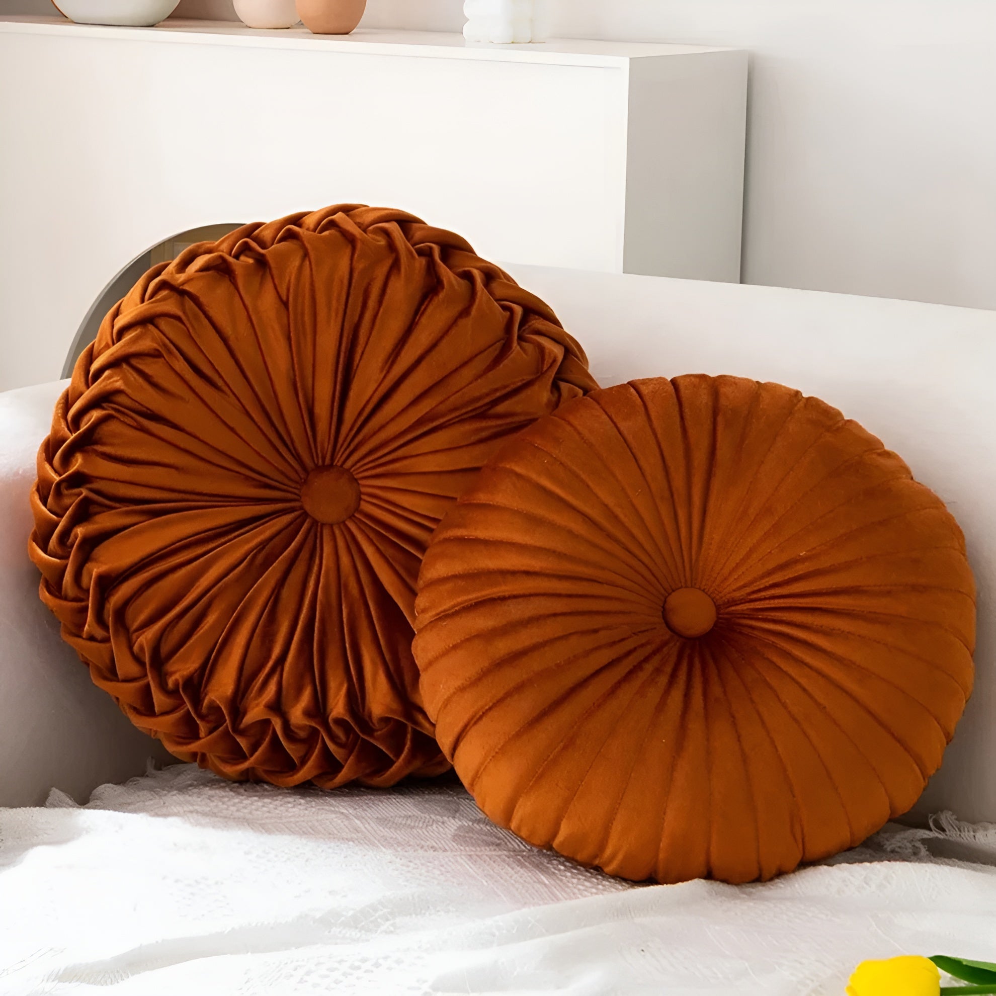 Flauschiges Kuscheliges Kissen – Dekorativ Und Besonders Weich | Perfekt Für Das Sofa Und Das Schlafzimmer - Orange