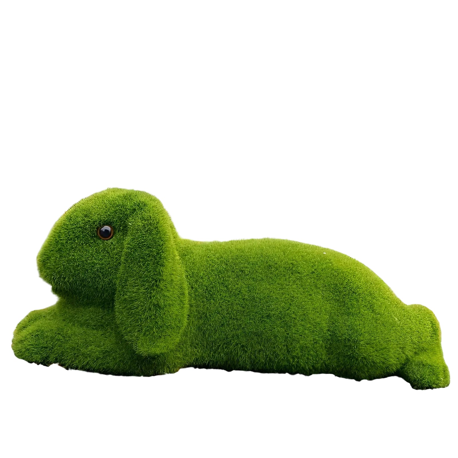 3D-Statue mit beflocktem Hasen – Osterhasenornament aus grünem Kunstharz | Gartendekoration für Terrasse, Rasen, Bonsai und Innenräume