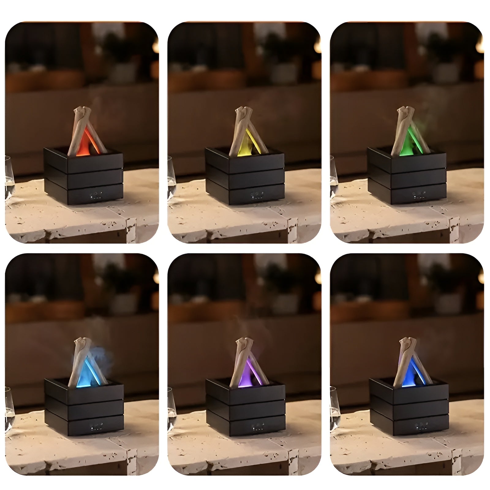 Aroma Diffuser mit Flammeneffekt – Luftbefeuchter & LED-Stimmungslicht | Beruhigend und Dekorativ für Zuhause