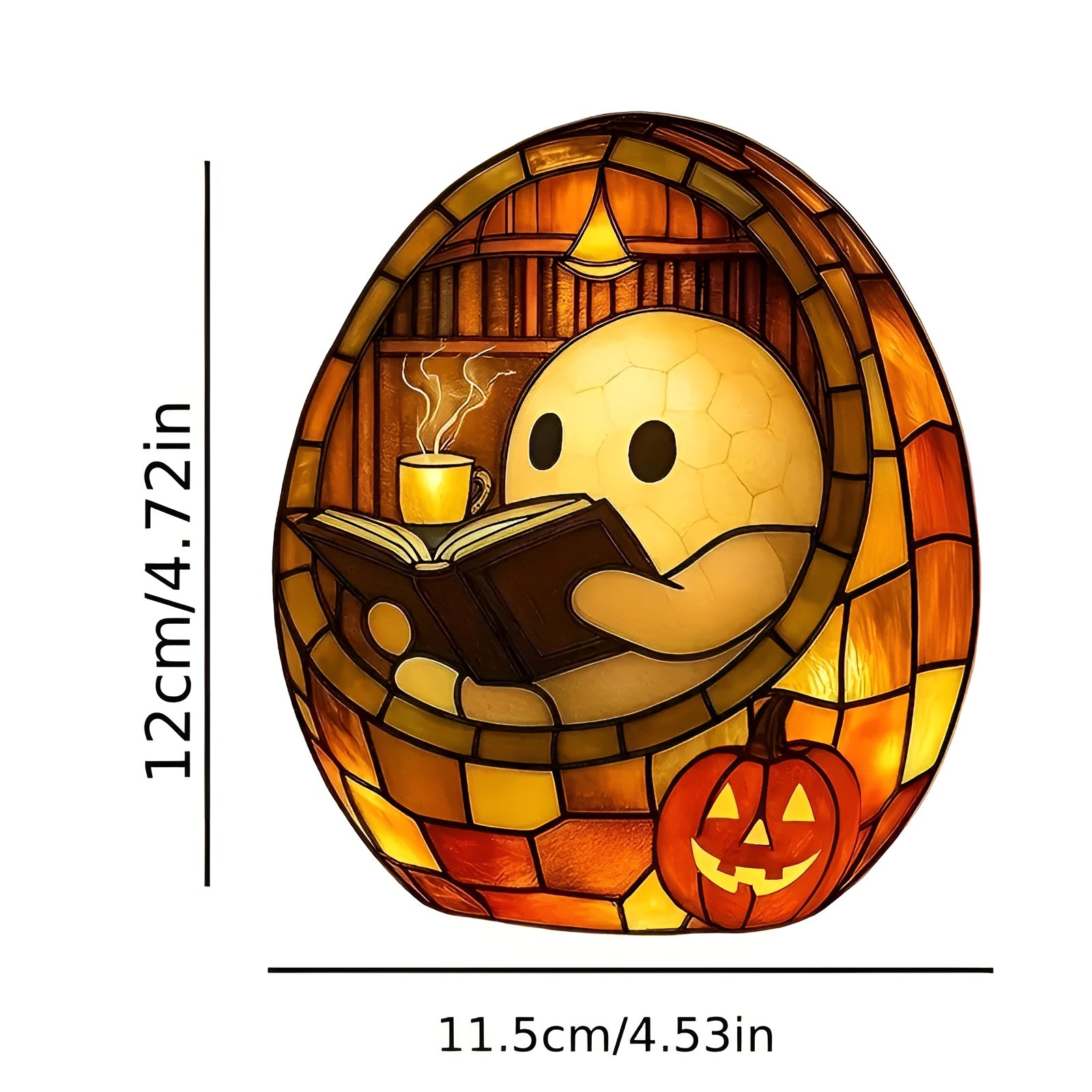 Halloween Buchlampe– Niedliche Lesefigur mit Buchlicht | Dekorative Nachttischlampe, Halloween-Dekoration & Geschenkidee