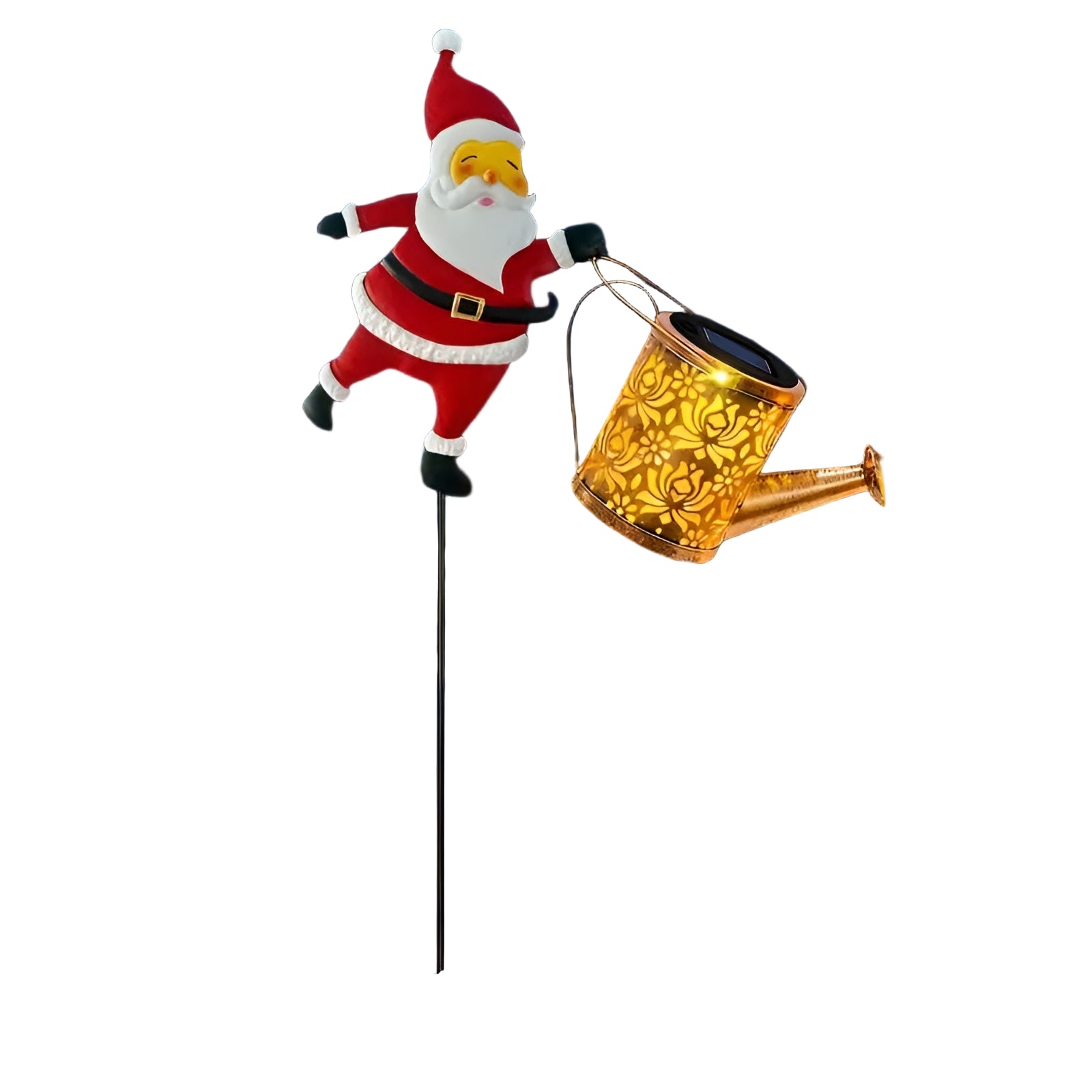 Solar Weihnachtsbeleuchtung mit Weihnachtsmann & Laternen – Deko für Garten & Terrasse | Warmweiß & Bunt, Batteriefrei