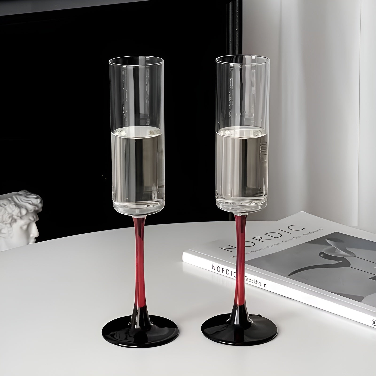 Champagnerflöten im französischen Design – Elegant & stilvoll | Für besondere Anlässe - 2 Stück - Champagnerglas