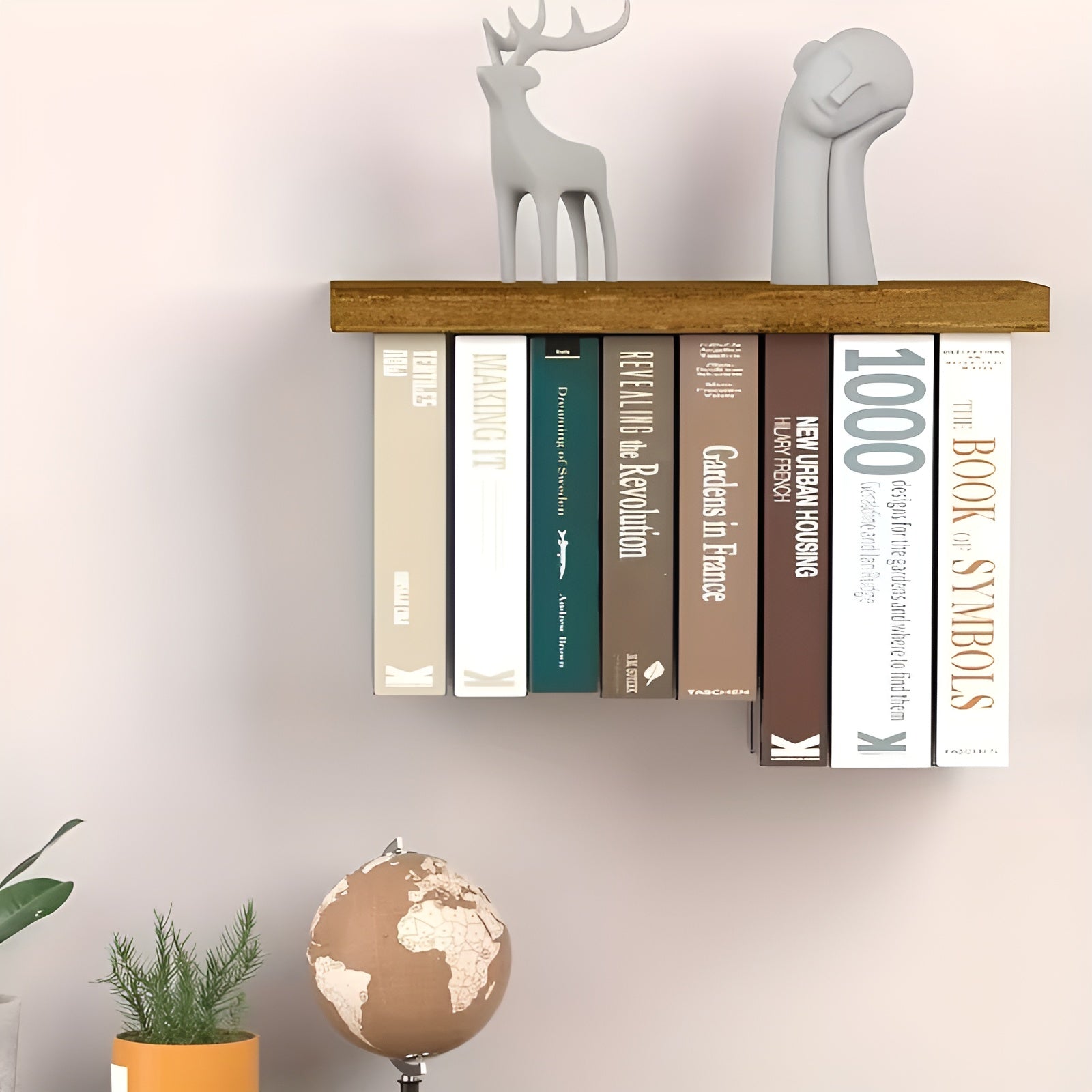 Schwebende Bücherregale (2er-Set) – Platzsparend & Dekorativ | Wandregale für Wohnzimmer & Büro - Hellbraun - Wandregal