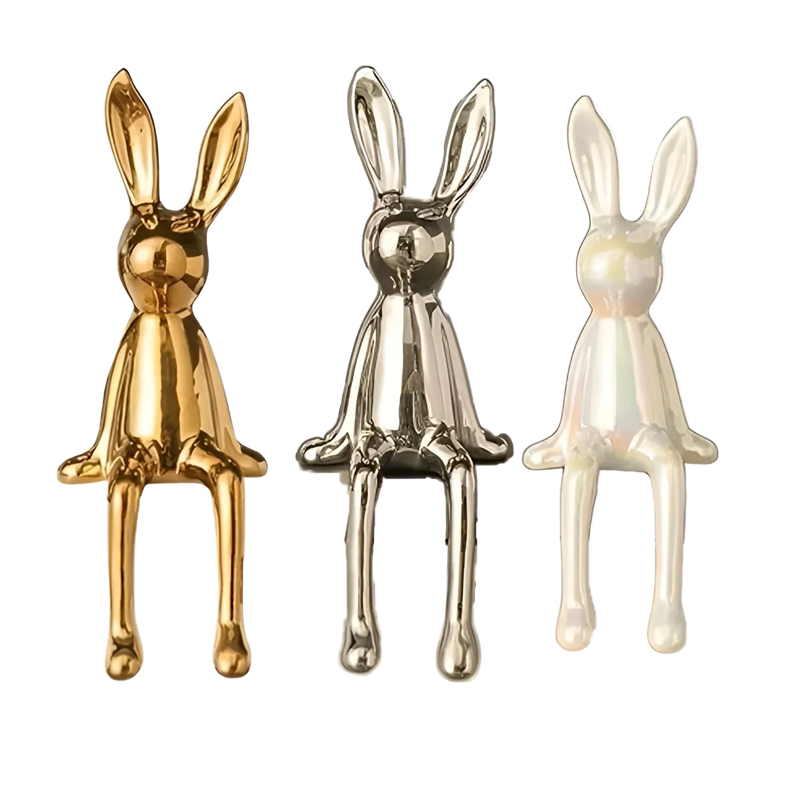 Sitzende Hasenfigur aus Keramik (2er/3er) – Niedliche Osterdekoration | Modern & Dekorativ für Zuhause und Büro