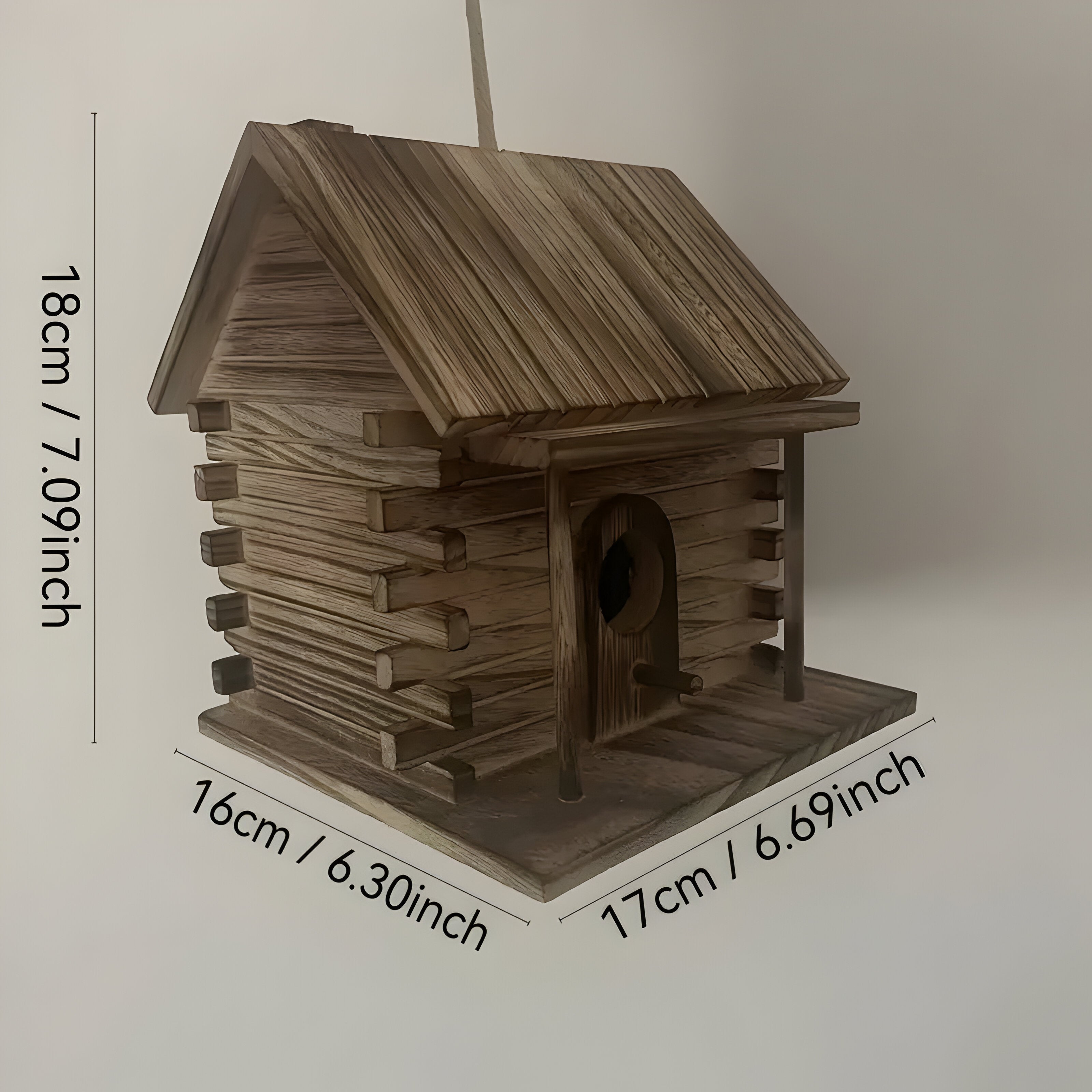 HollowHaven Nest - Rustikales Holz Vogelhaus