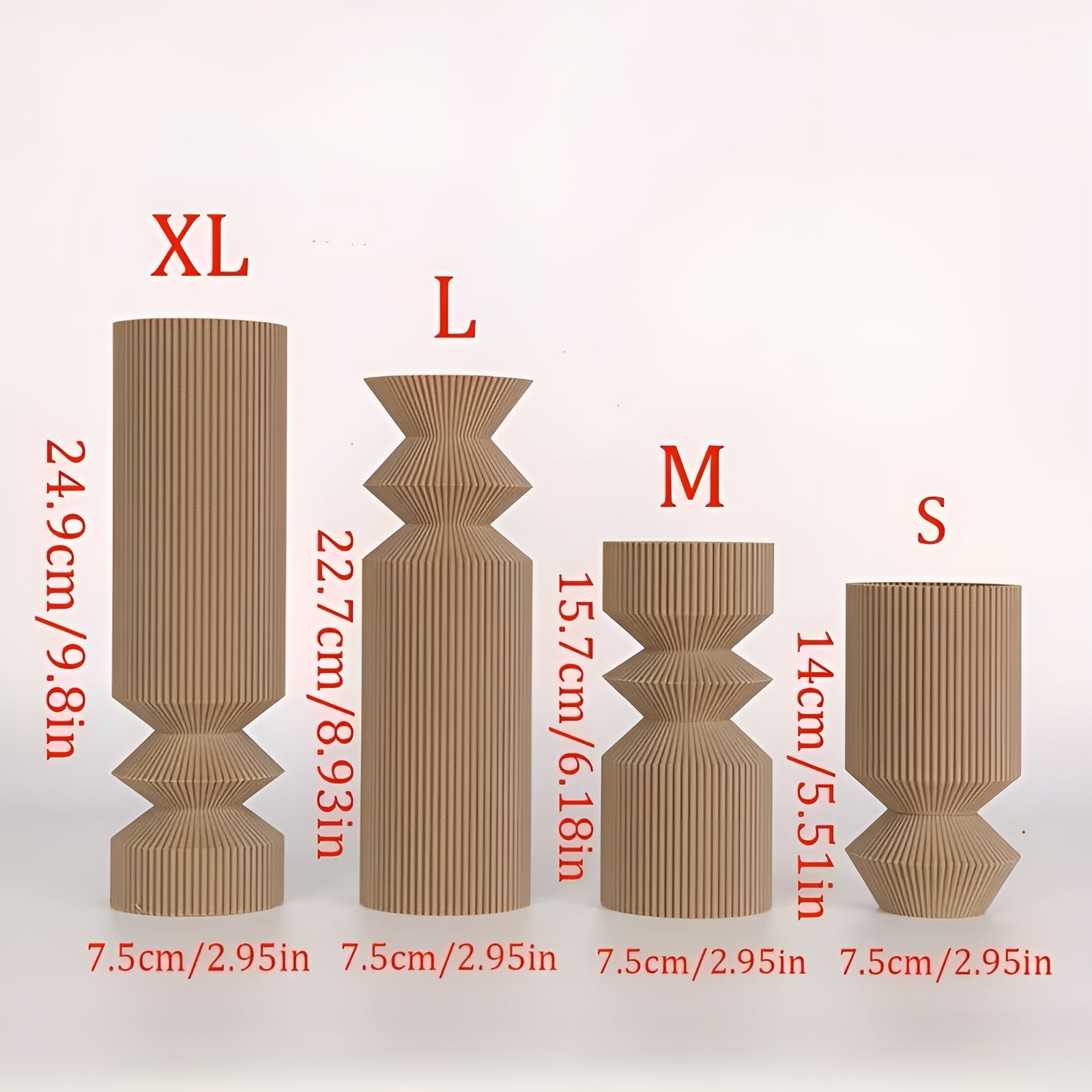 Art-Déco Vasen-Set (4-teilig) – Minimalistisch & Elegant | Perfekt für Trockenblumen und stilvolle Wohnraumdekoration