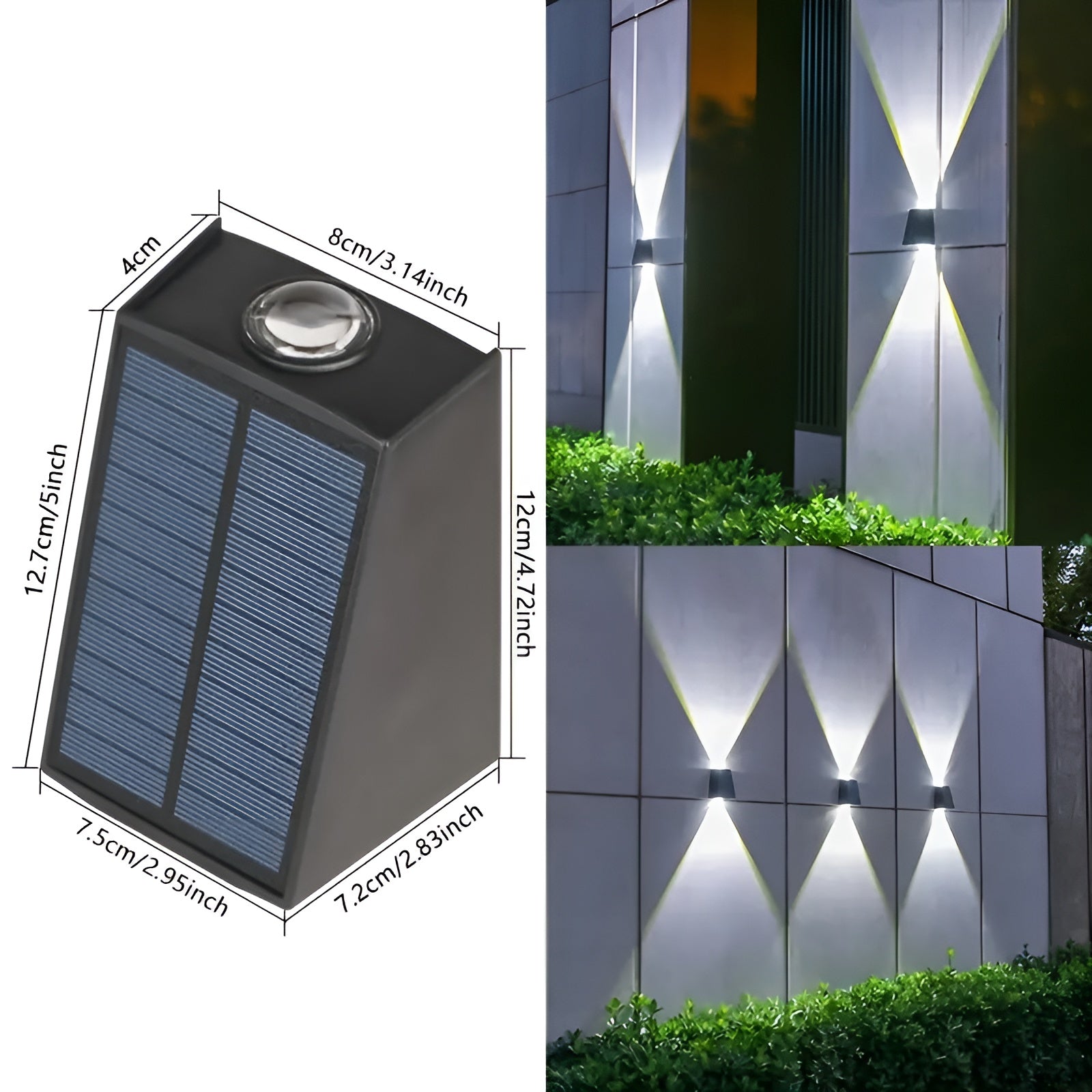 Solar Wandleuchte mit Bewegungsmelder – Modernes Außenlicht | Perfekt für Garten, Terrasse & Einfahrt