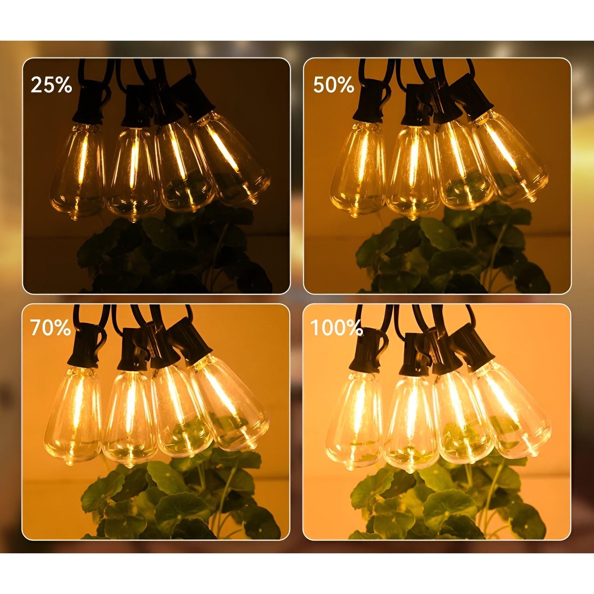 GlowFest String Lights - Warme und Gemütliche Wasserdichte Gartenbeleuchtung - Elegare