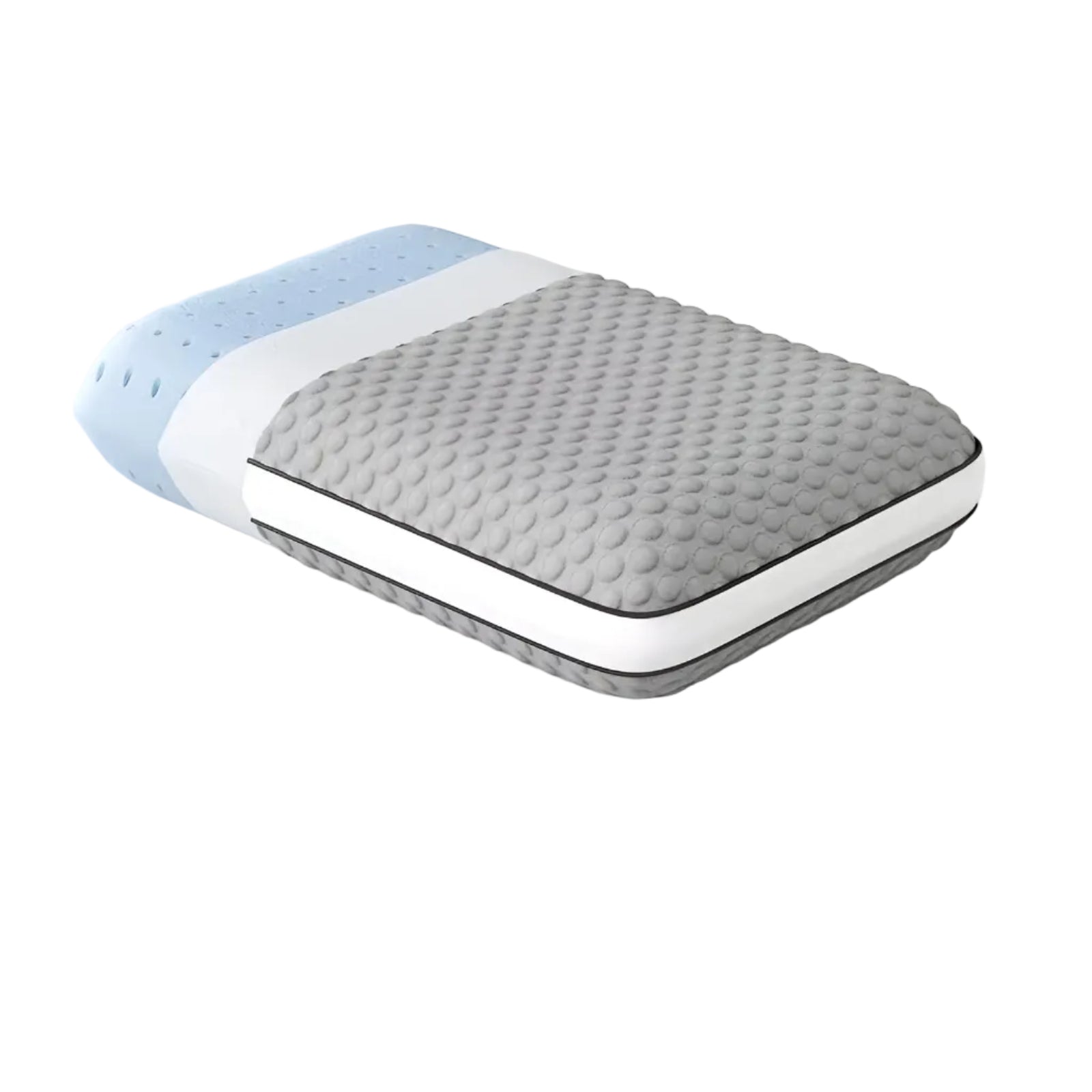 Ergonomisches Kissen mit Kühlfaser – Beidseitig & Atmungsaktiv | Ideal für Rücken- Seiten- und Bauchschläfer - Grau