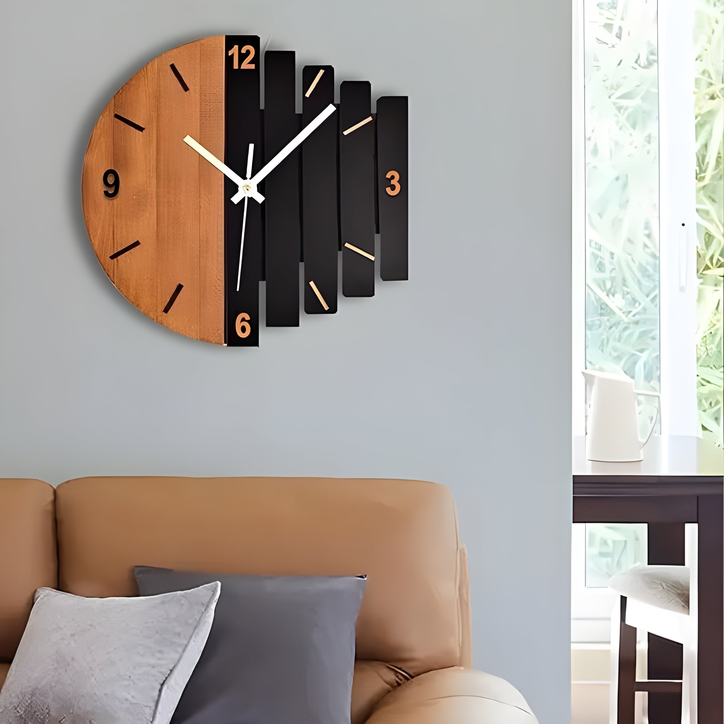 Wanduhr aus Holz mit 3D-Effekt – Dekoratives Design im Rustikalen Stil
