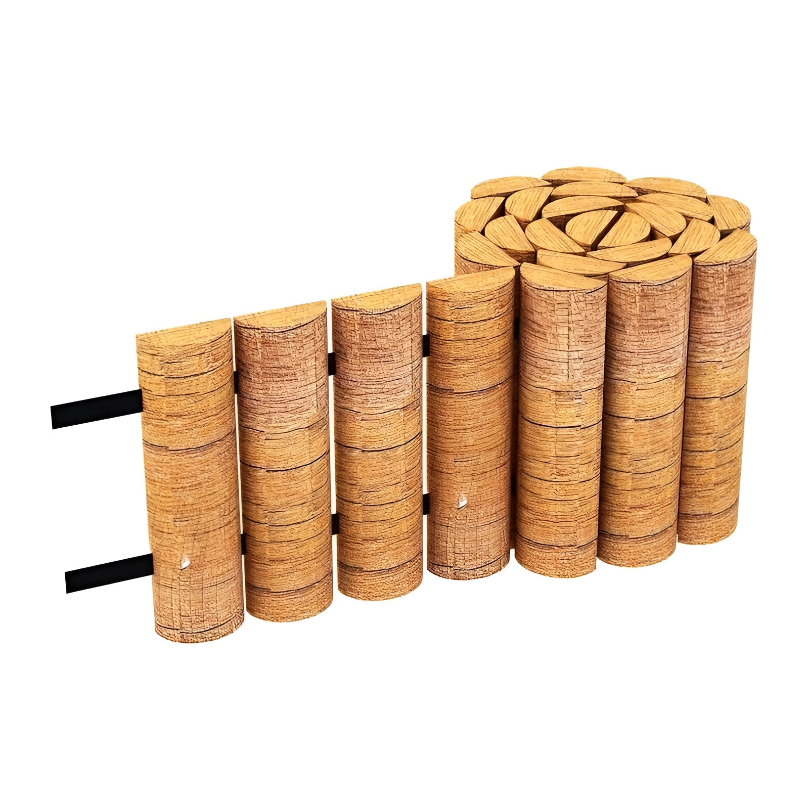 Erweiterbarer Garten-Rollzaun – Rollbarer Holz-Gartenzaun für Sichtschutz, Terrasse, Balkon und Außendekoration