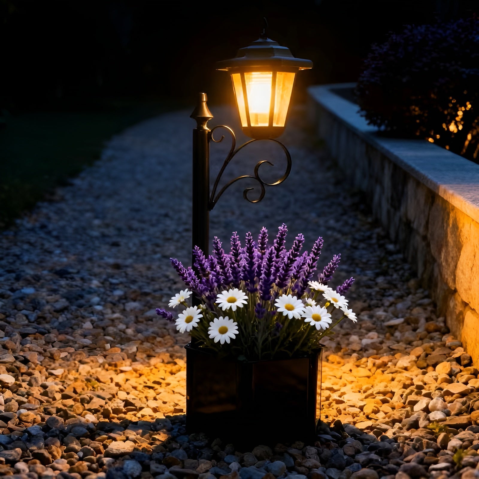 Solar-Gartenleuchte mit Blumentopf – Dekorativ und Stimmungsvoll | Für Balkon und Terrasse