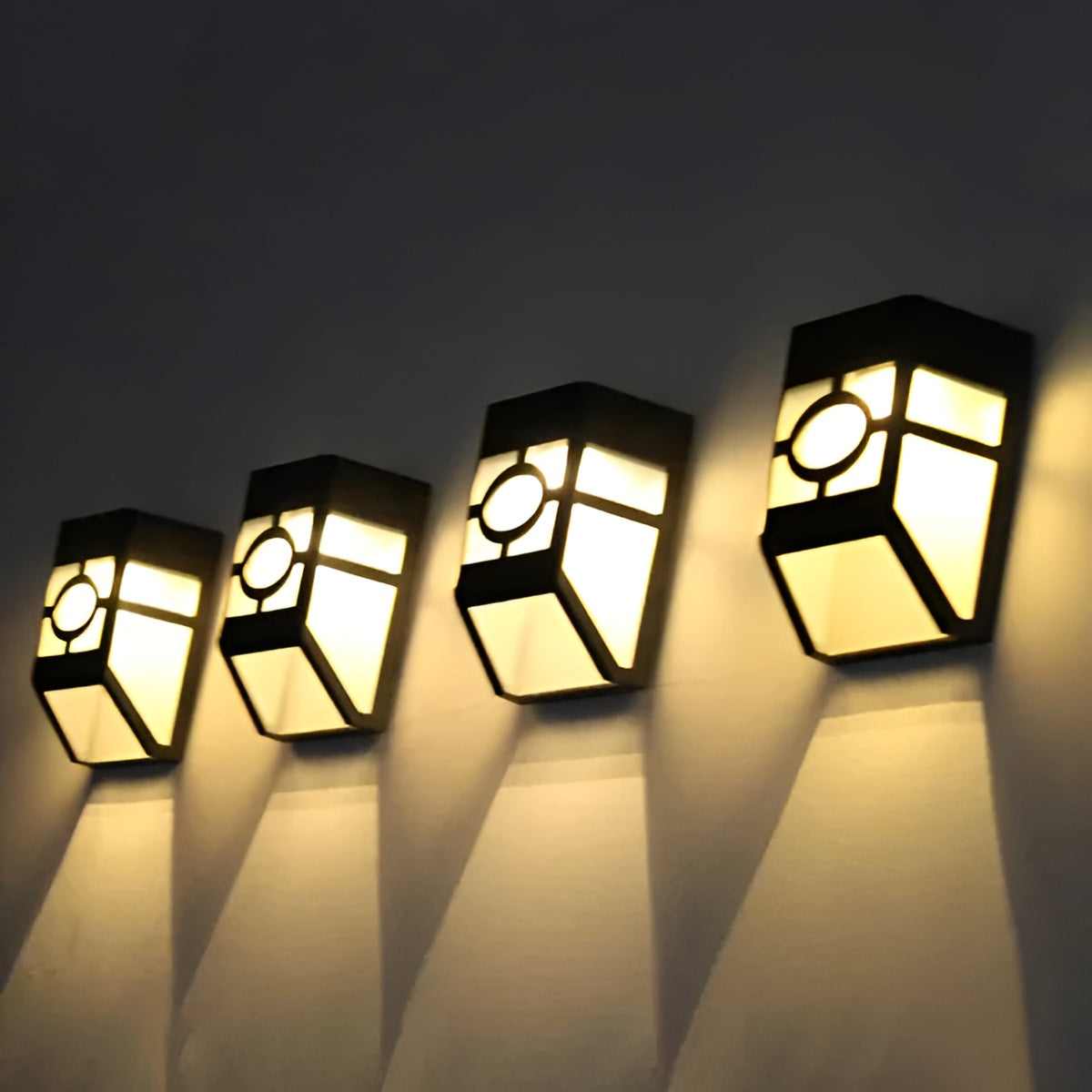 Solar LED Wandleuchte – Energiesparend und Wetterfest | 2er-Set für Außenbereich
