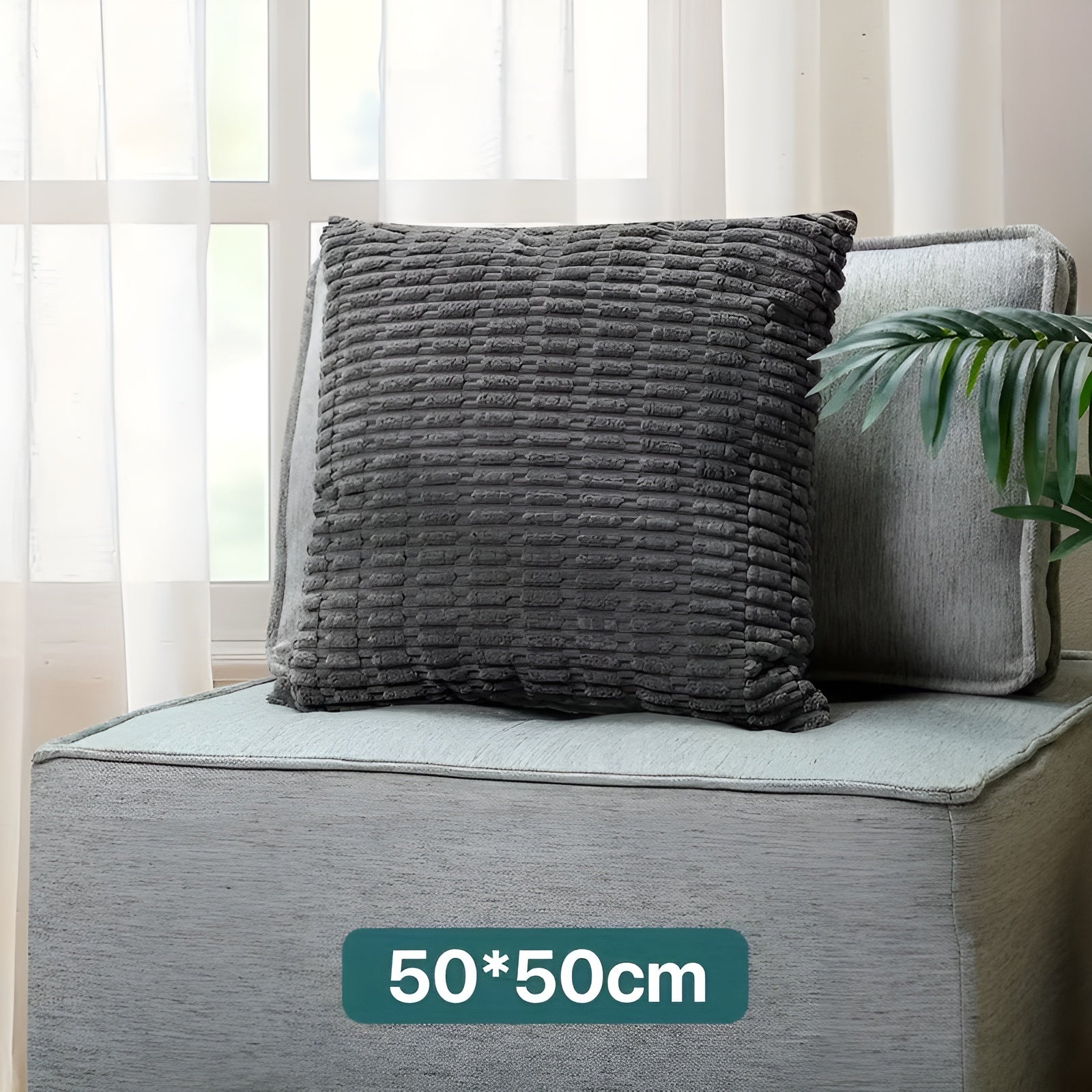 Cord-Kissen im Boho-Stil – Weich und Dekorativ | Perfekt für Sofa und Wohnzimmer - 50cm*50cm / Grau - Kissen