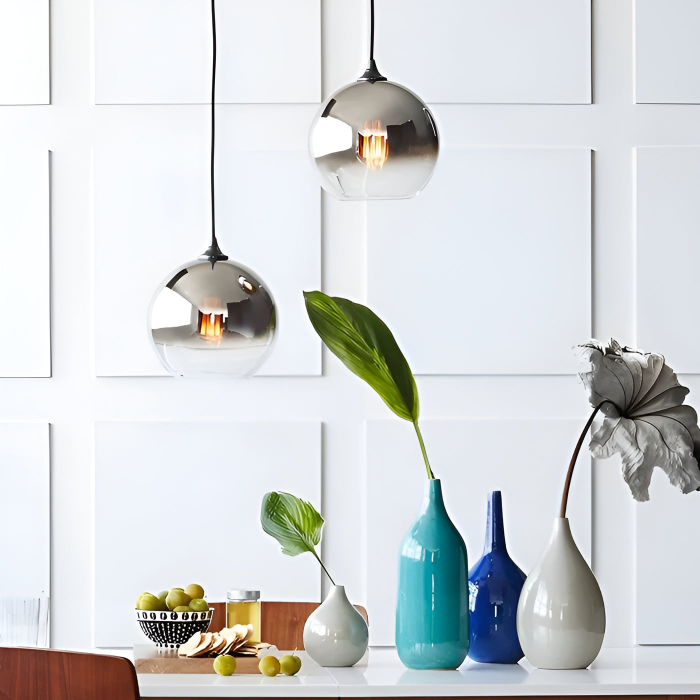 Industrielle Glas-Pendelleuchte mit LED – Modern & dekorativ | Ideal für Küchen, Esszimmer & Bars