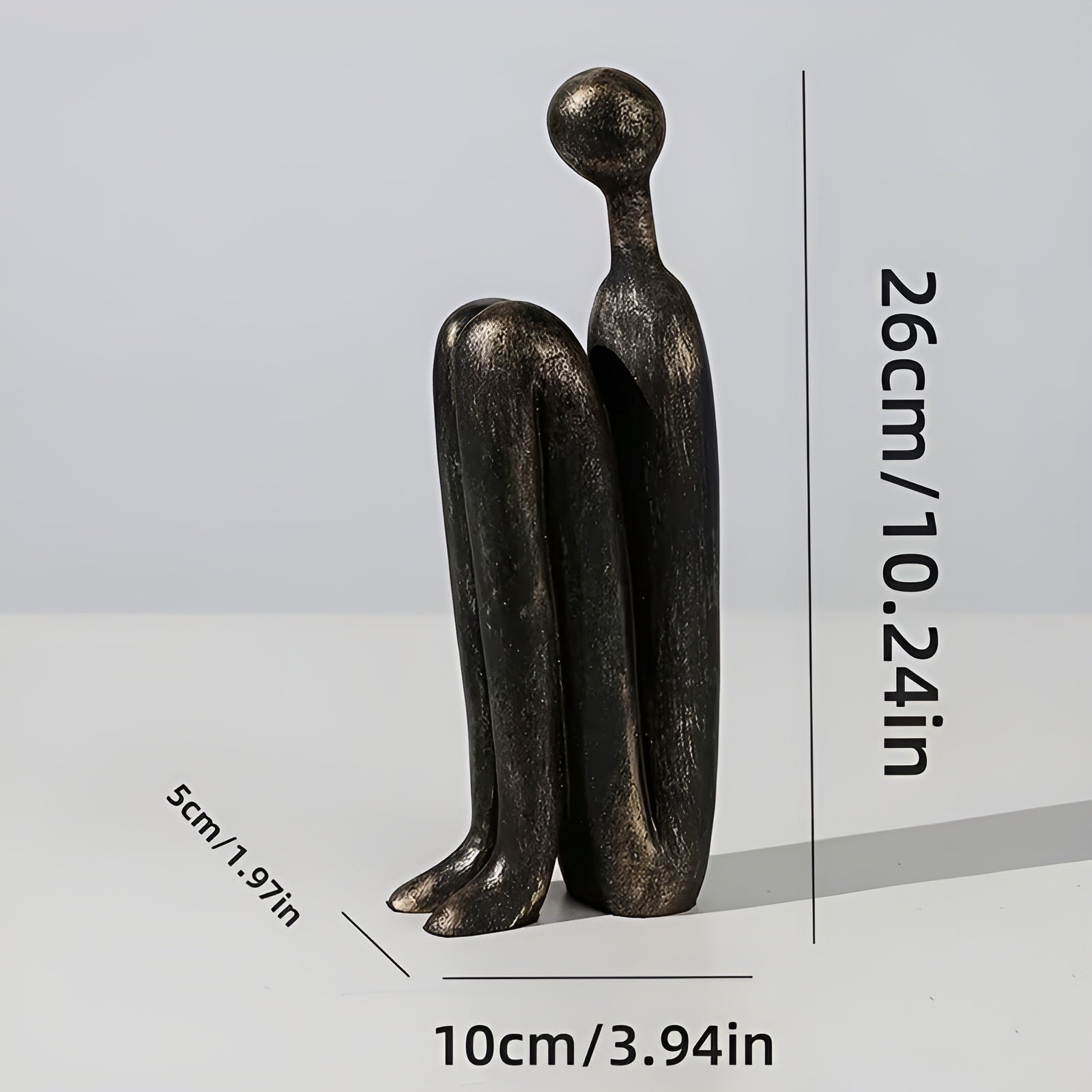 2-teiliges Skulpturen-Set aus Kunstharz – Moderne Menschenfiguren | Dekorativ für Regal & Wohnzimmer - Skulptur
