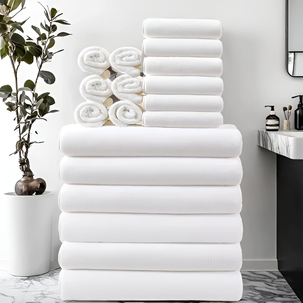 8-teiliges Set Schnell Trocknender Badetücher – Superweich Für Zu Hause Und Im Spa - Handtuch-Set