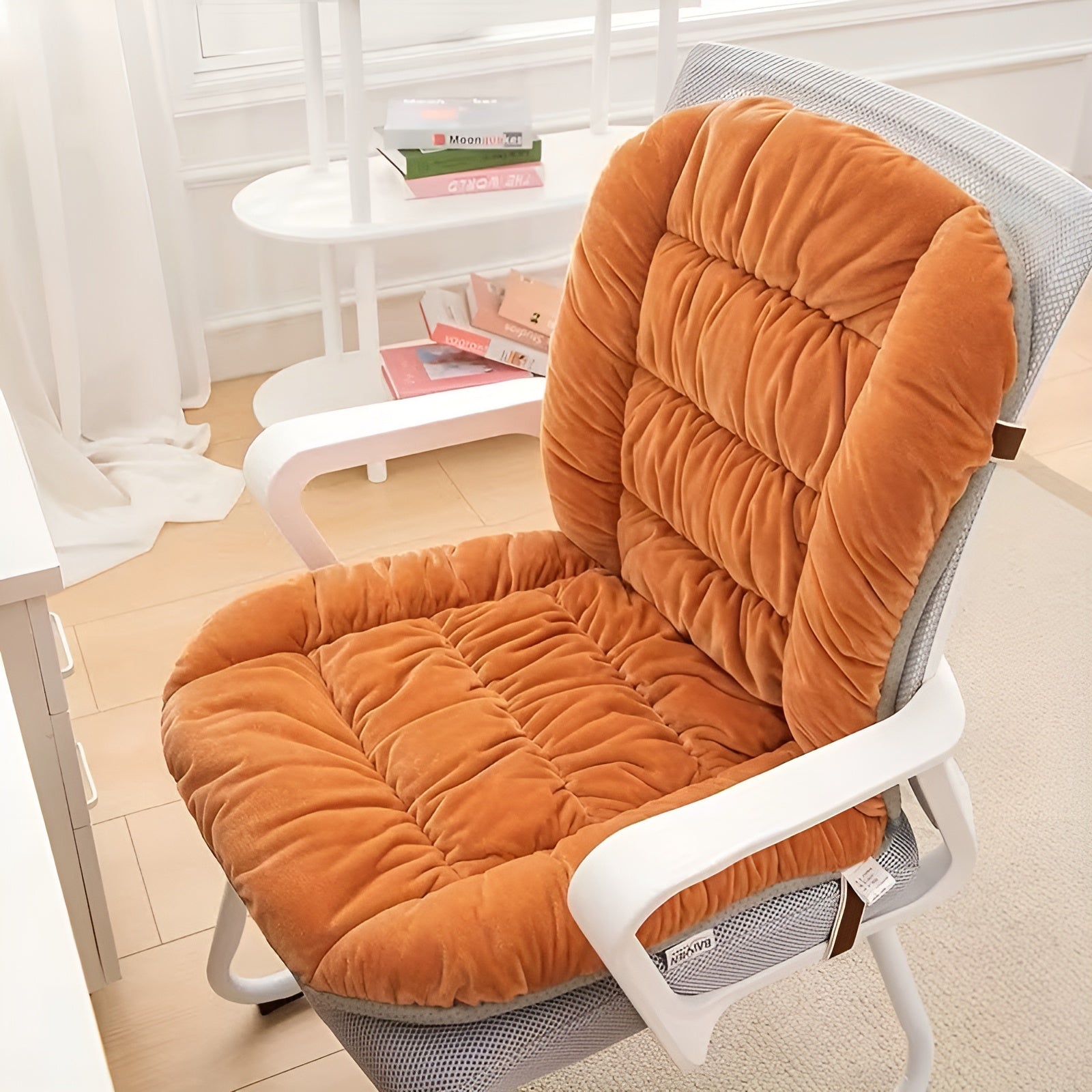 Dicke Sitzkissen für Stühle – weich warm und bequem | Ideal für den Wohnbereich und das Büro - Orange - Kissen