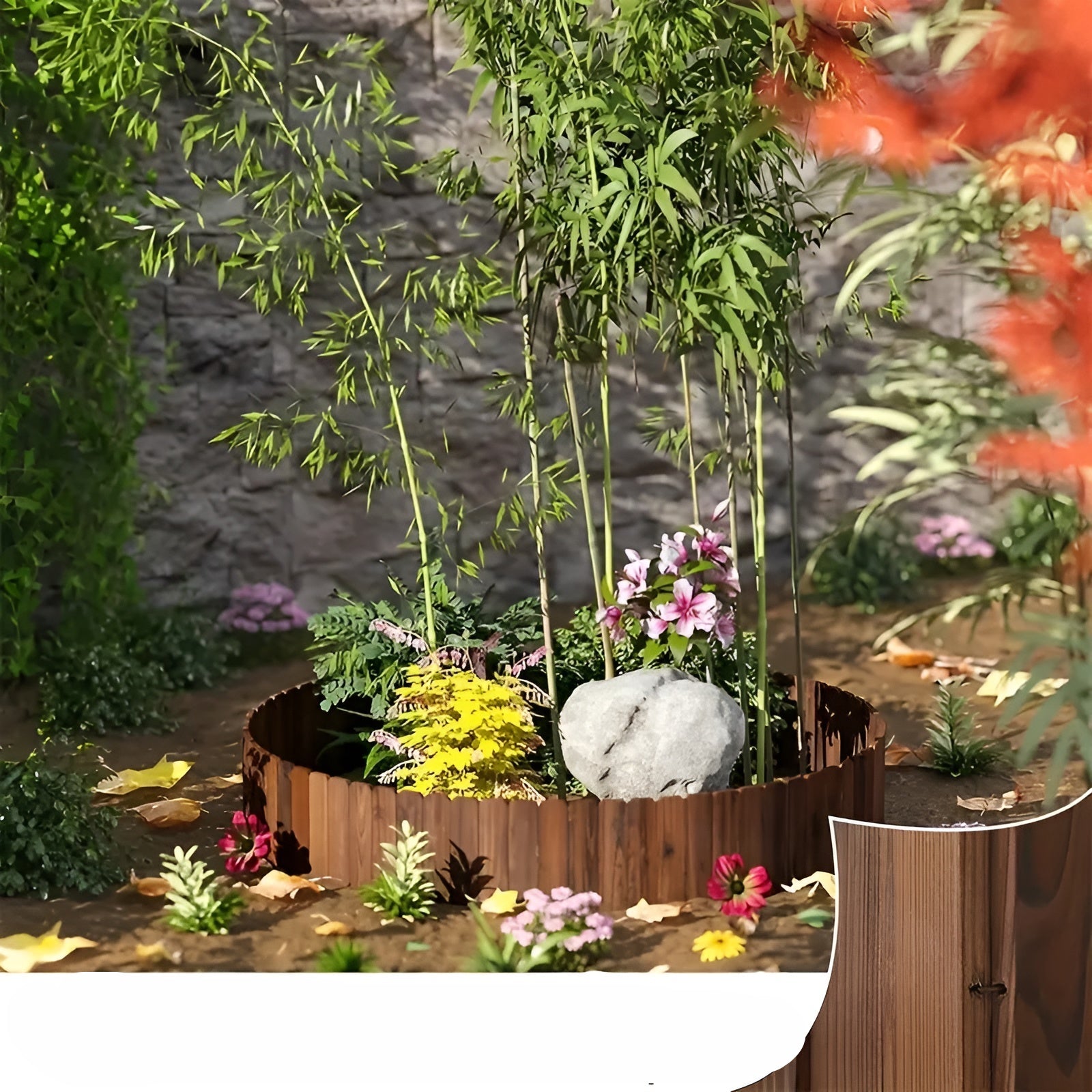 Flexibler Gartenzaun aus Holz – Dekorative Beetumrandung für Garten & Terrasse