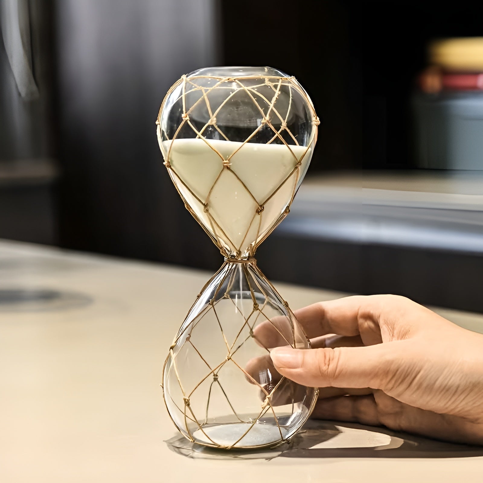 Kreative Sanduhr aus Glasgewebe – 30 Minuten zum Dekorieren und Entspannen | Perfekt für den Schreibtisch und als Deko