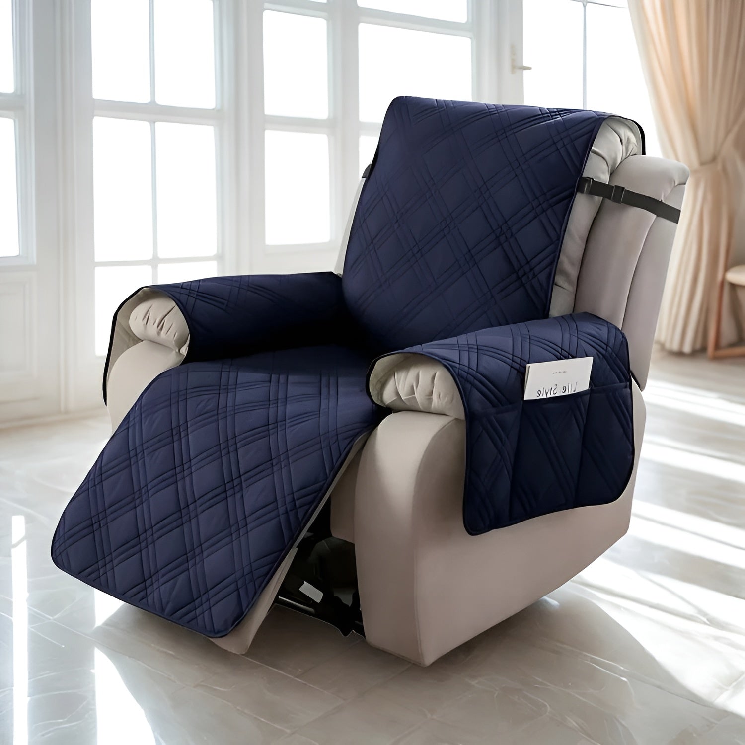 Wasserdichter Sesselüberwurf – Steppdesign in Rautenoptik | Schützt vor Flecken & Abnutzung