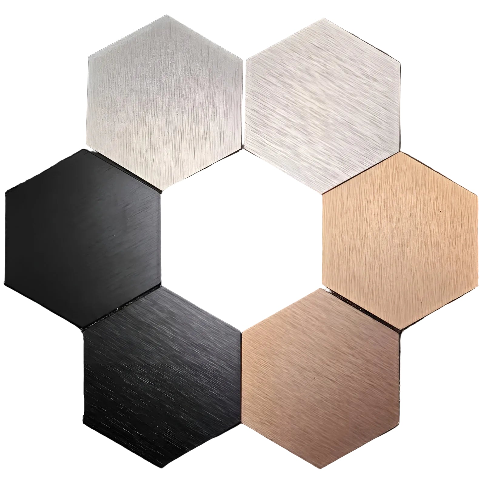 Sechseckige Mosaik Fliesenaufkleber (10er Set) – Selbstklebend & Wasserdicht | Aluminium-Verbund für Küche
