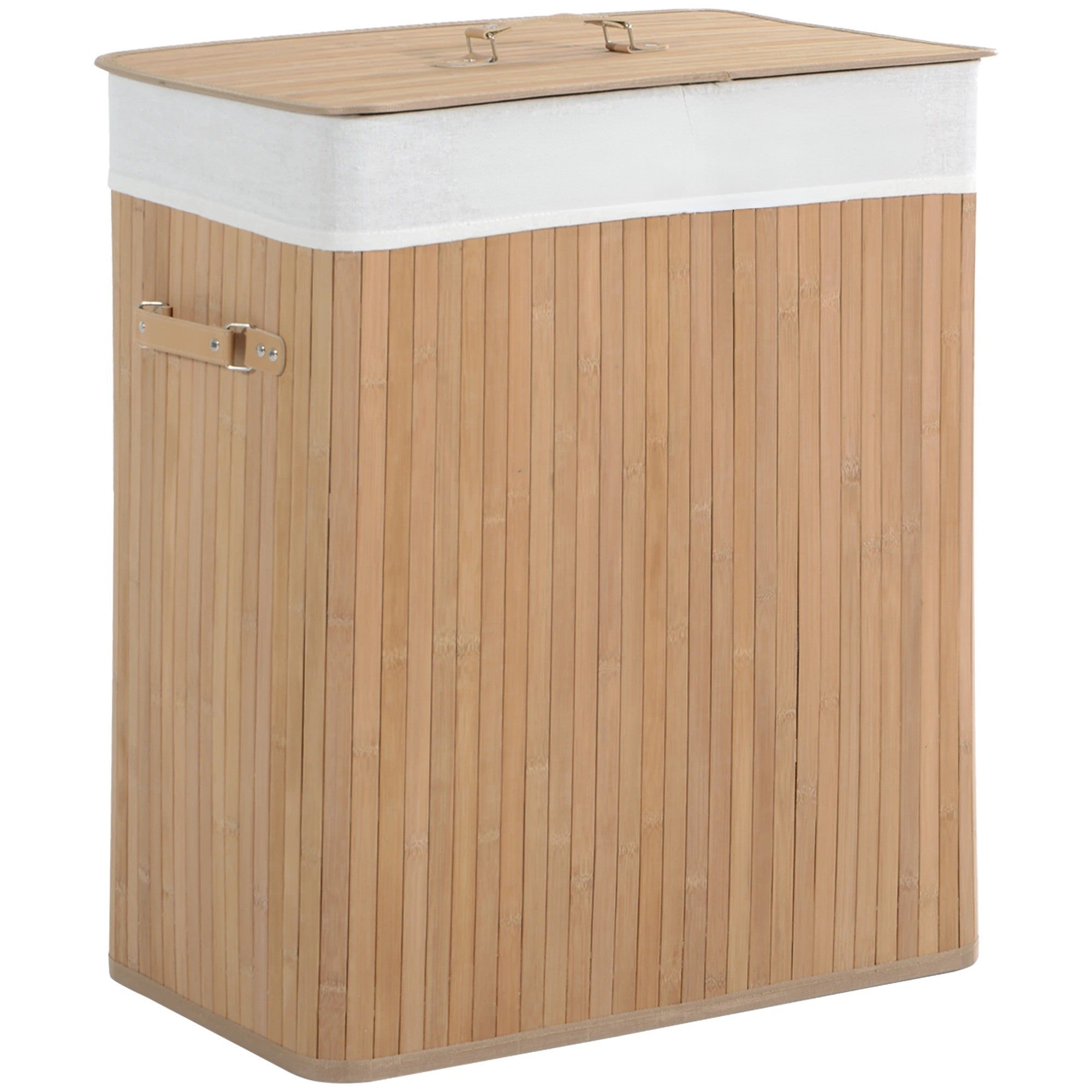 EcoTidy Korb – Bambus Wäschekorb mit 2 Fächern